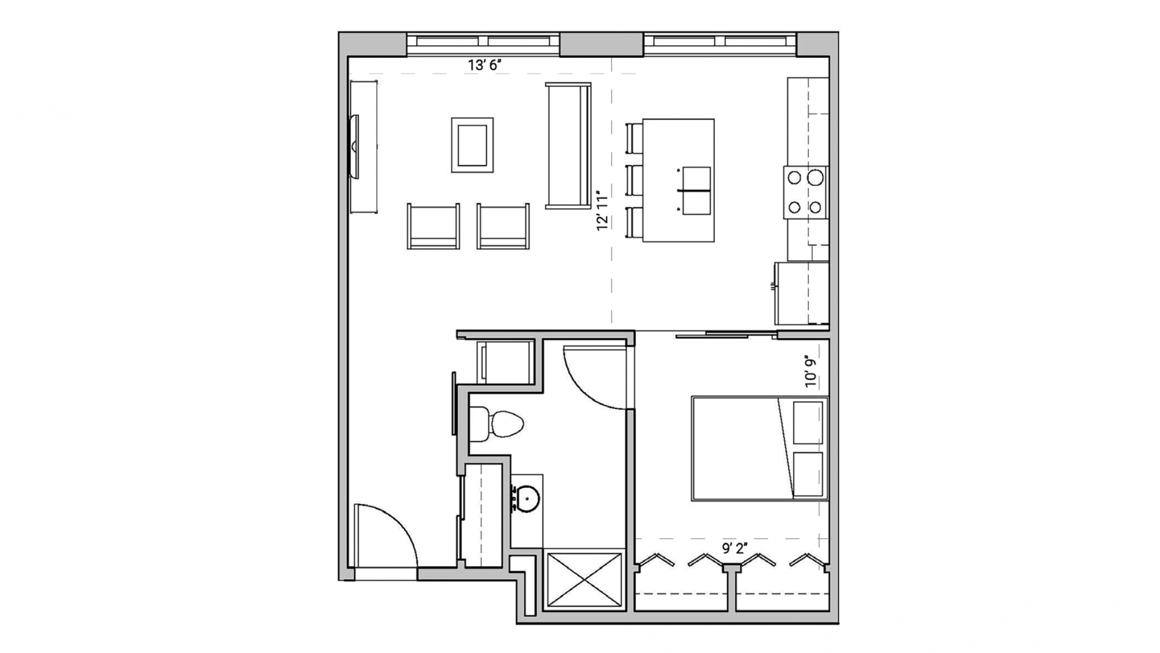 ULI Seven27 112 - One Bedroom,  One Bathroom