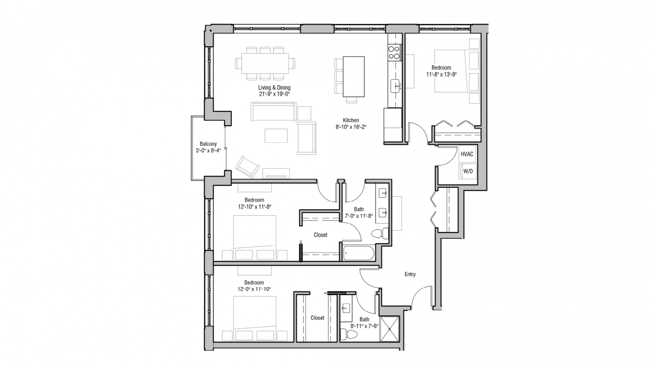 ULI 1722 Monroe 320 - Three Bedroom, Two Bathroom