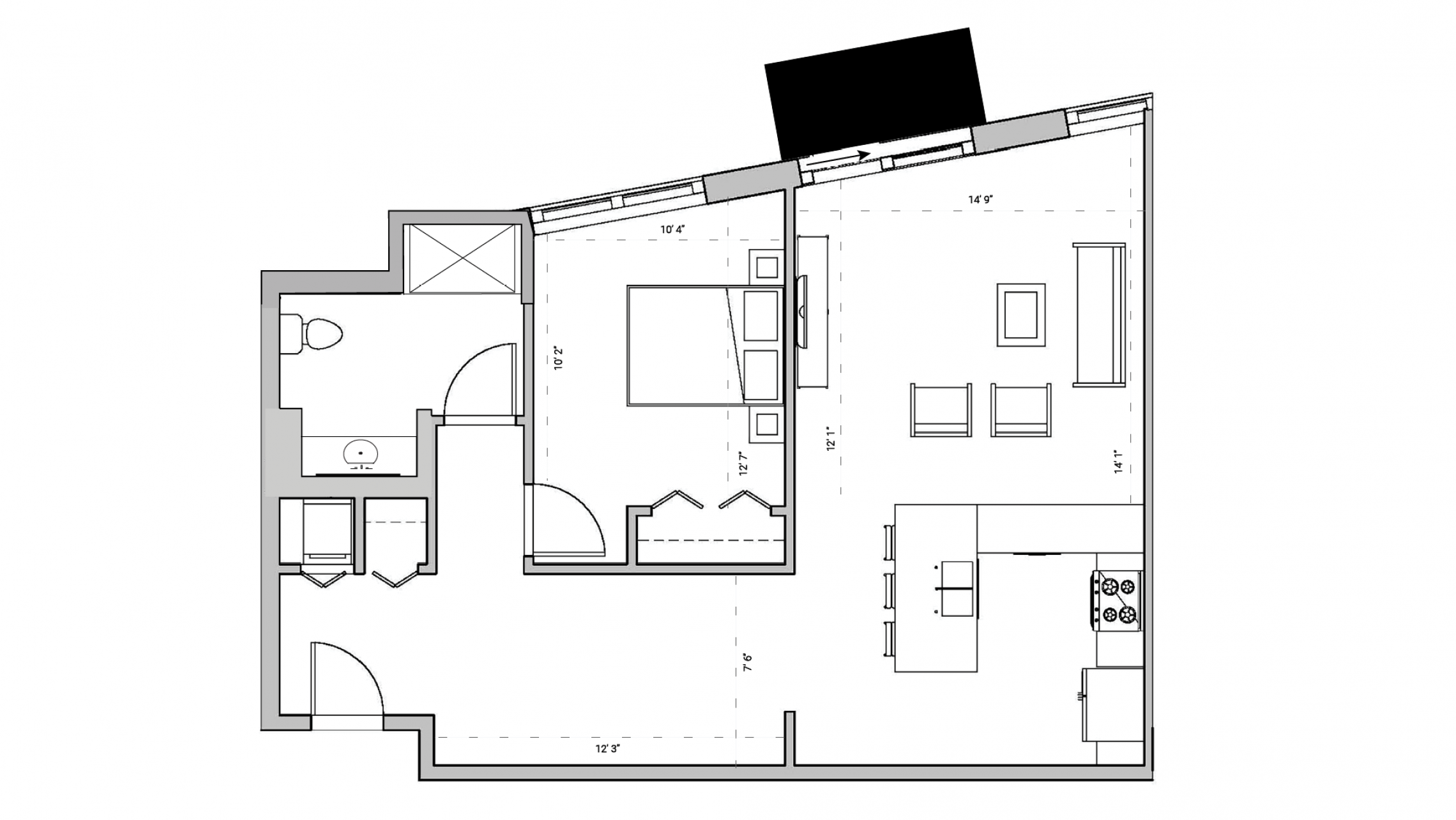 ULI Seven27 205 - One Bedroom, One Bathroom