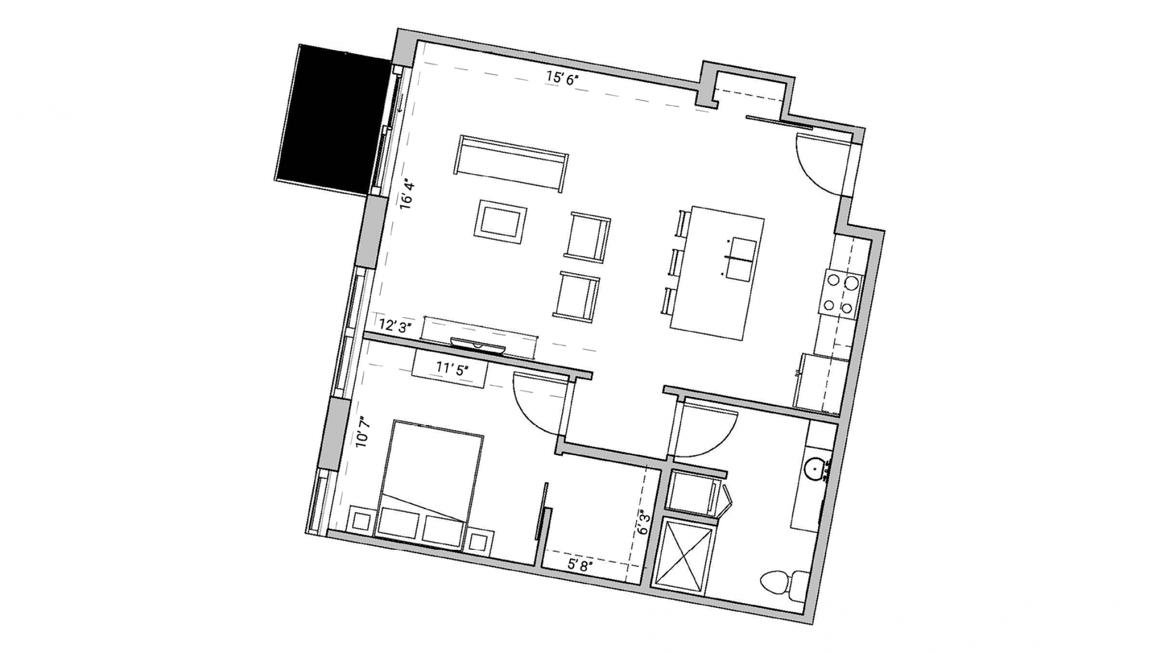 ULI Seven27 214 - One Bedroom, One Bathroom