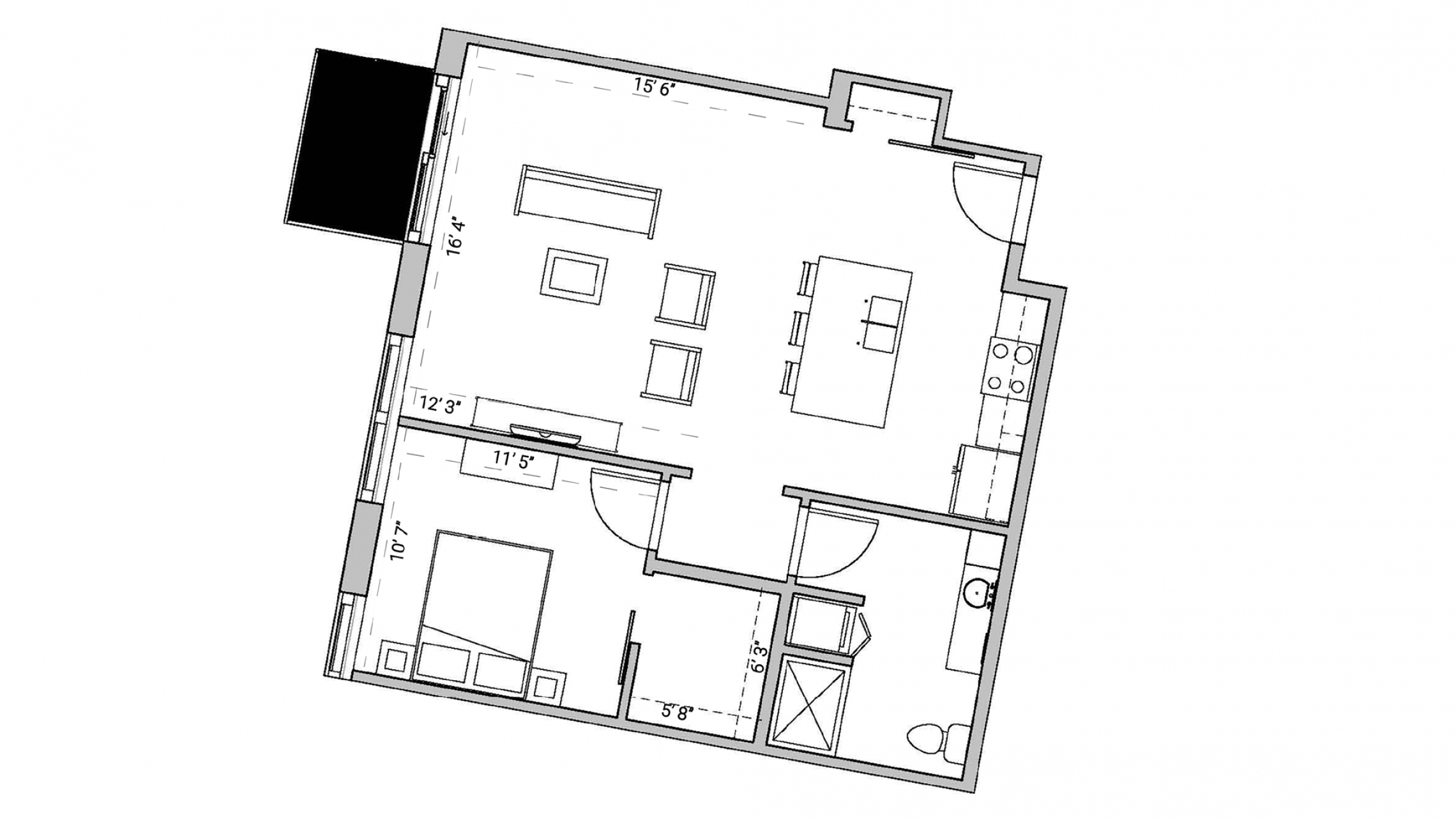 ULI Seven27 228 - One Bedroom, One Bathroom