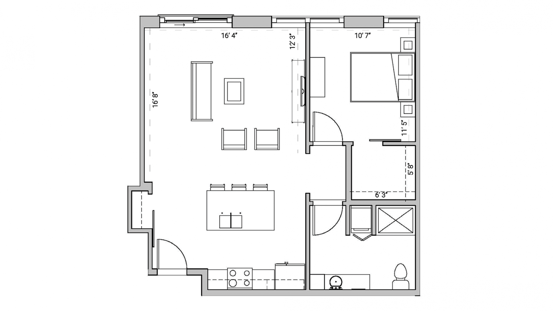 ULI Seven27 318 - One Bedroom, One Bathroom