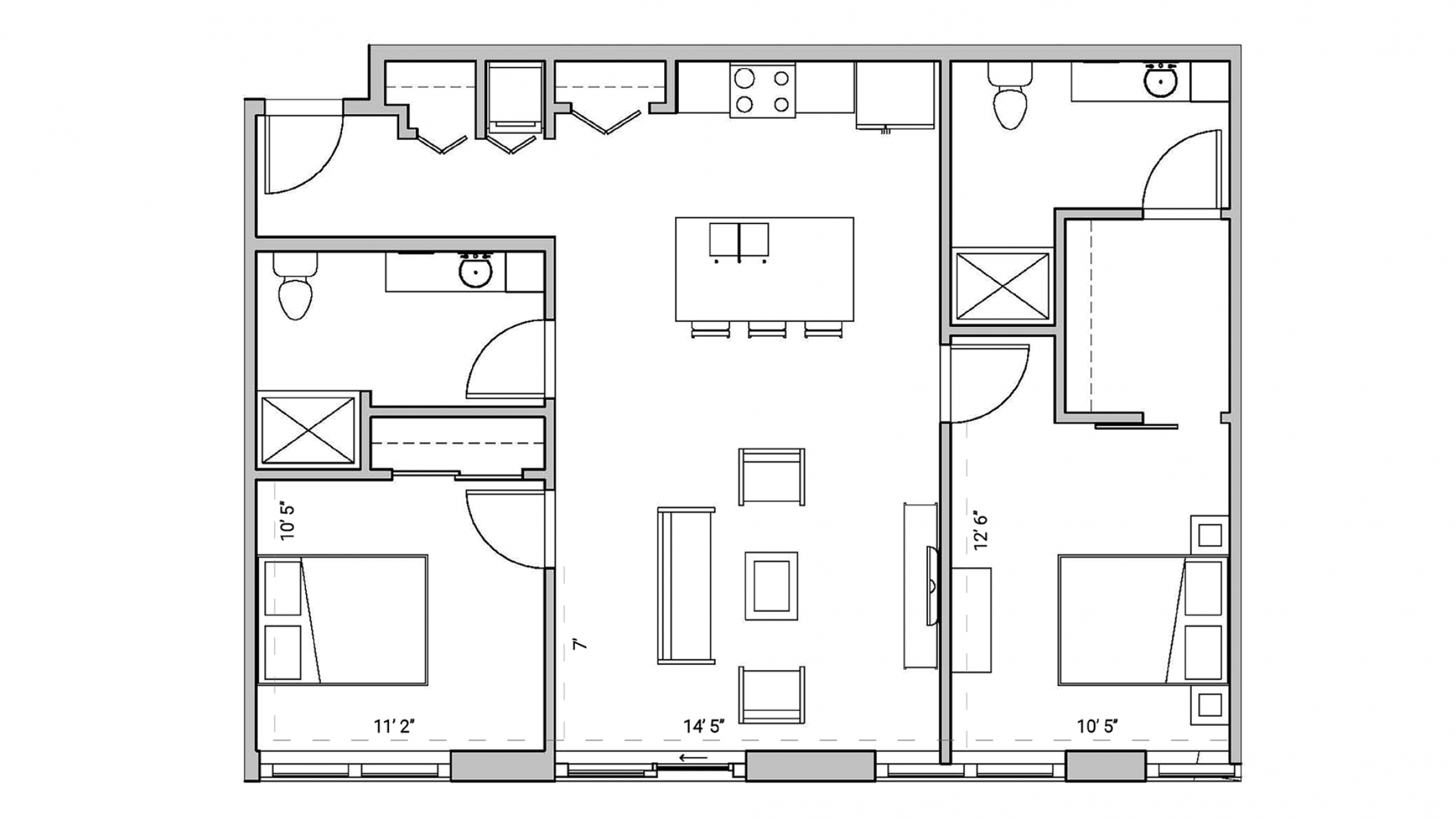 ULI Seven27 322 - Two Bedroom, Two Bathroom