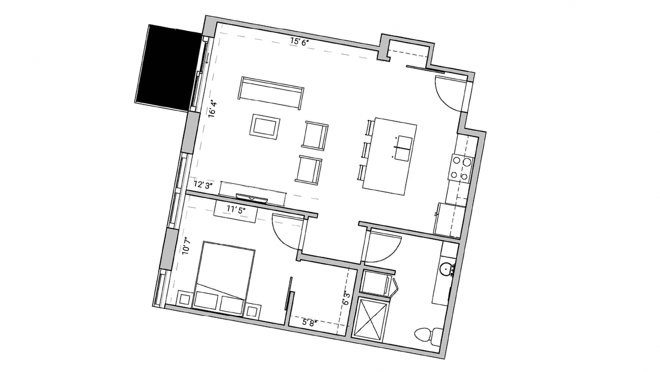 ULI Seven27 326 - One Bedroom, One Bathroom