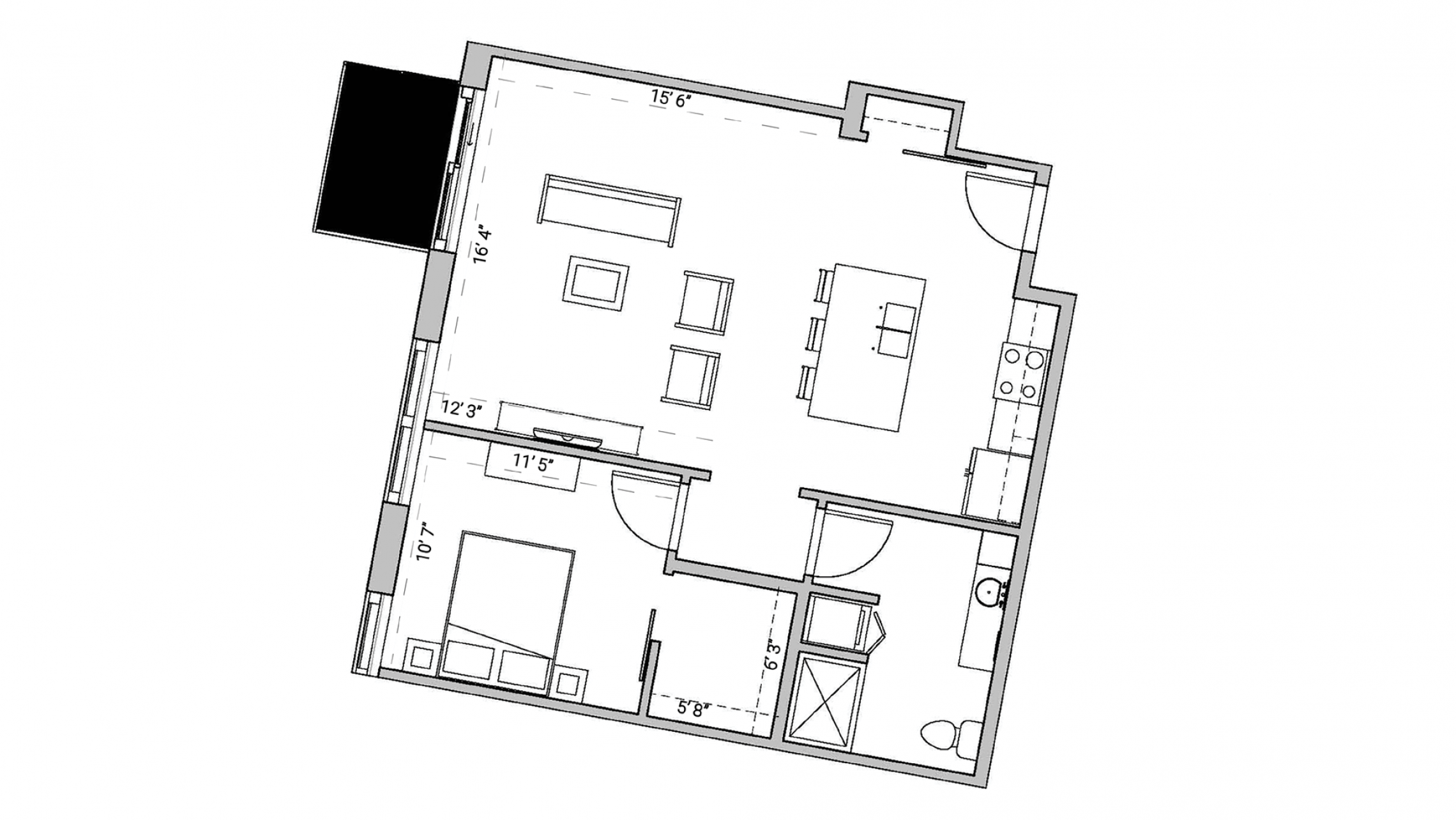 ULI Seven27 330 - One Bedroom, One Bathroom