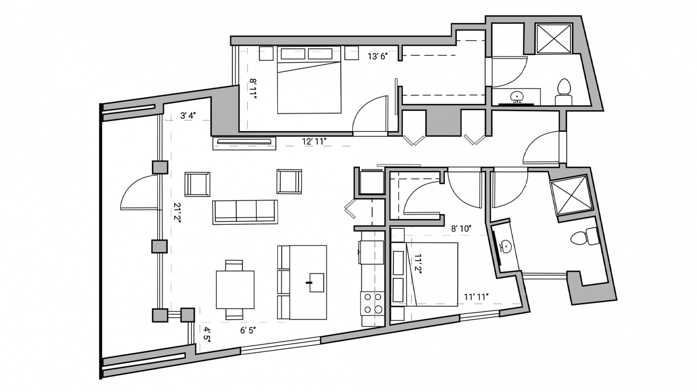 ULI Seven27 401 - Two Bedroom, Two Bathroom