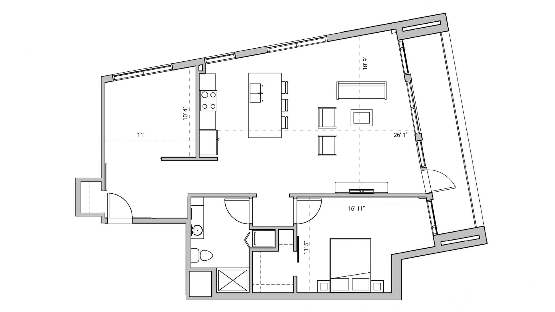 ULI Seven410 - One Bedroom Plus Den, One Bathroom