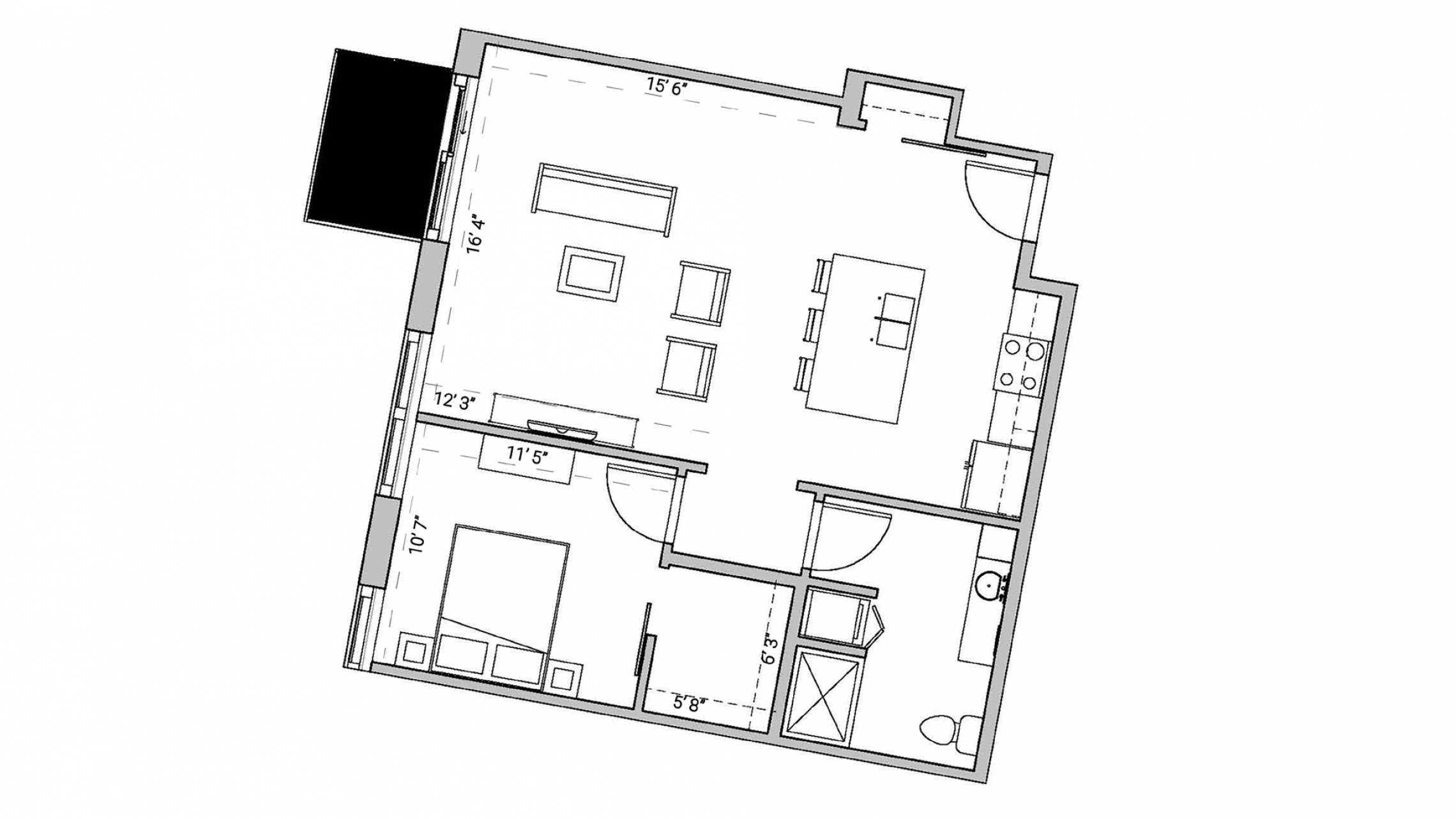 ULI Seven27 412 - One Bedroom, One Bathroom