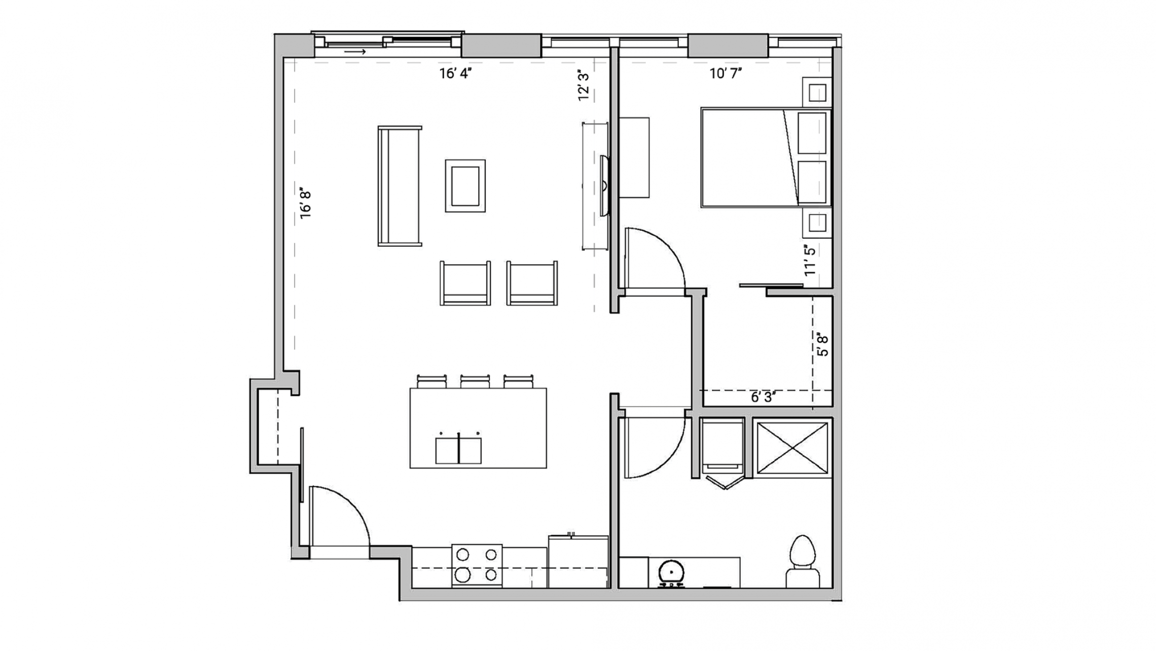 ULI Seven27 416 - One Bedroom, One Bathroom