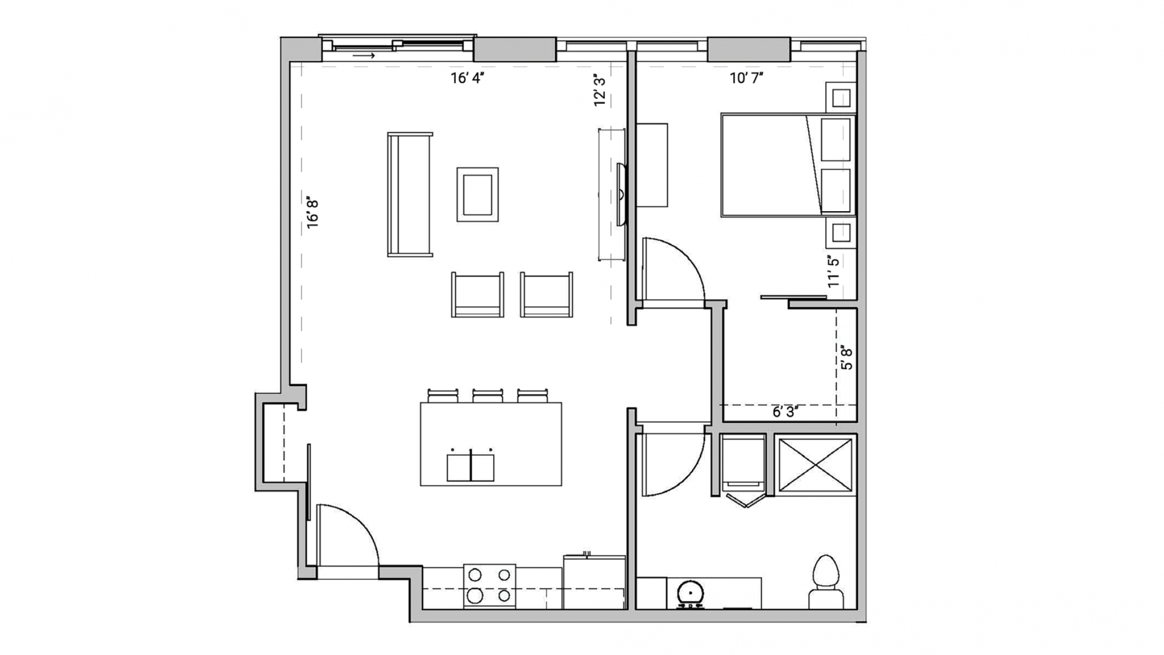 ULI Seven27 417 - One Bedroom, One Bathroom