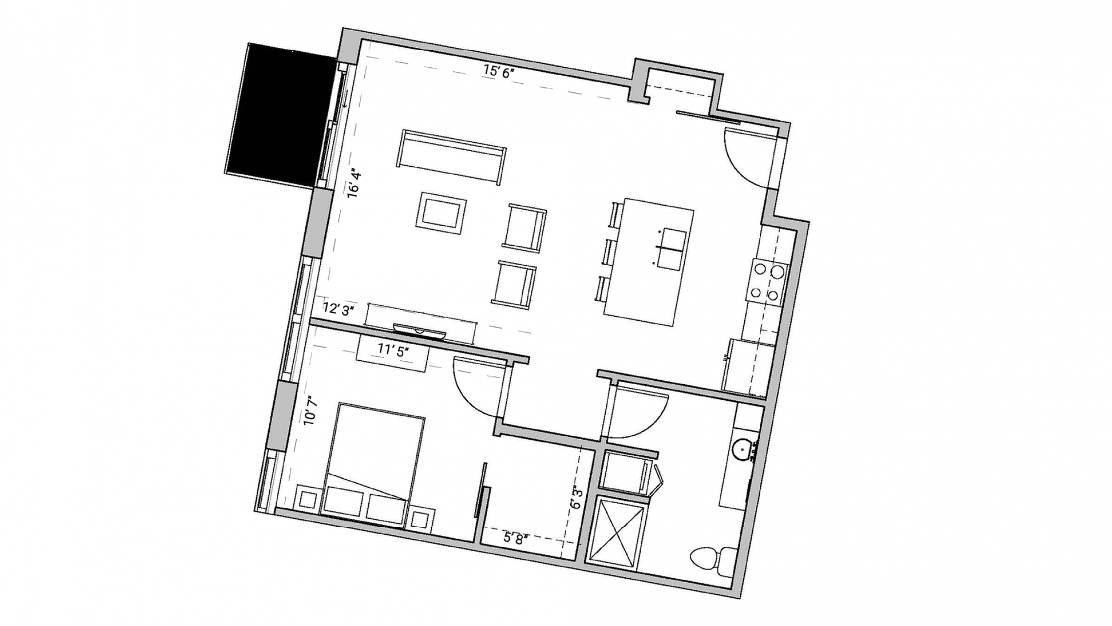 ULI Seven27 430 - One Bedroom, One Bathroom