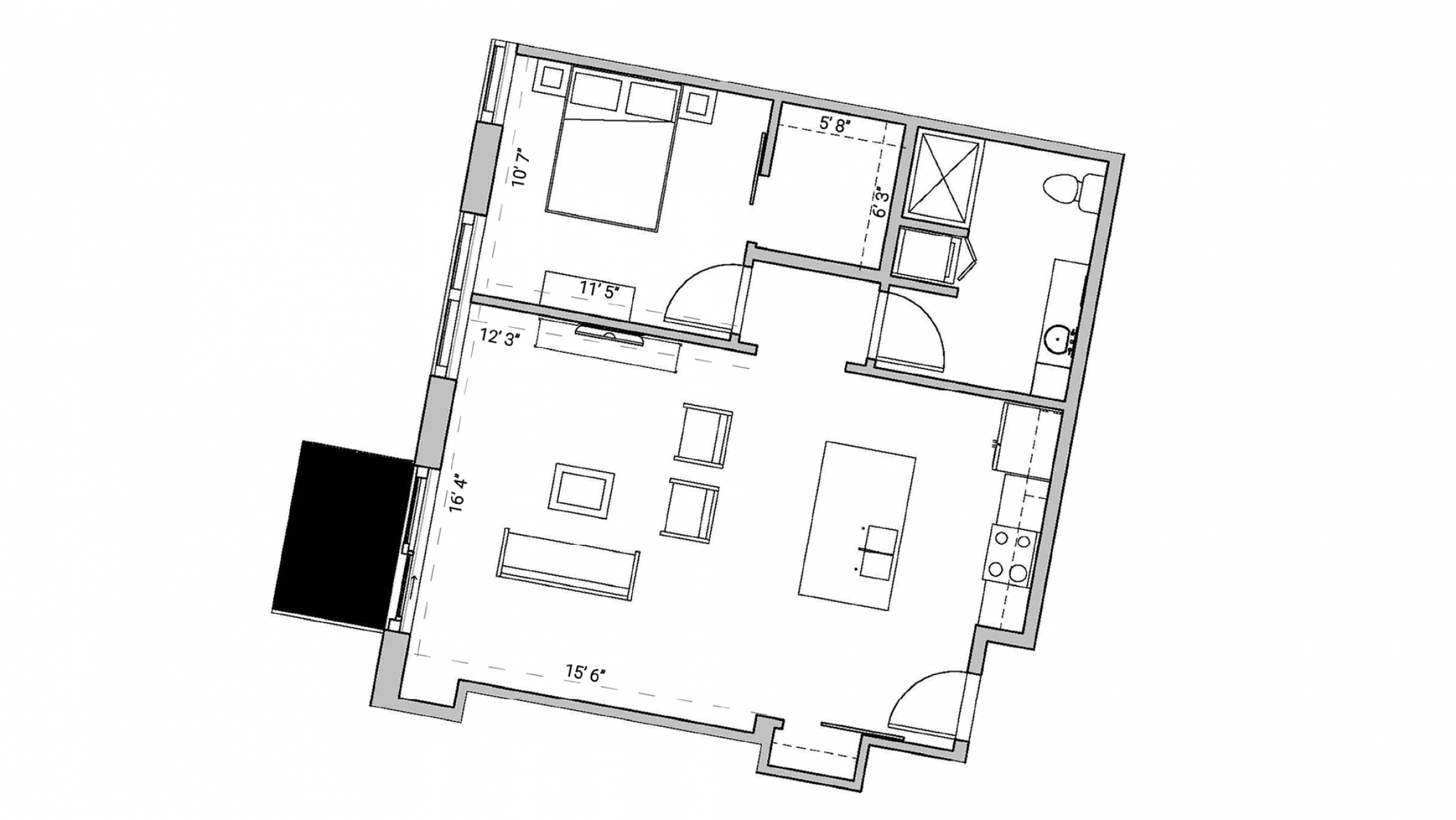 ULI Seven27 435 - One Bedroom, One Bathroom