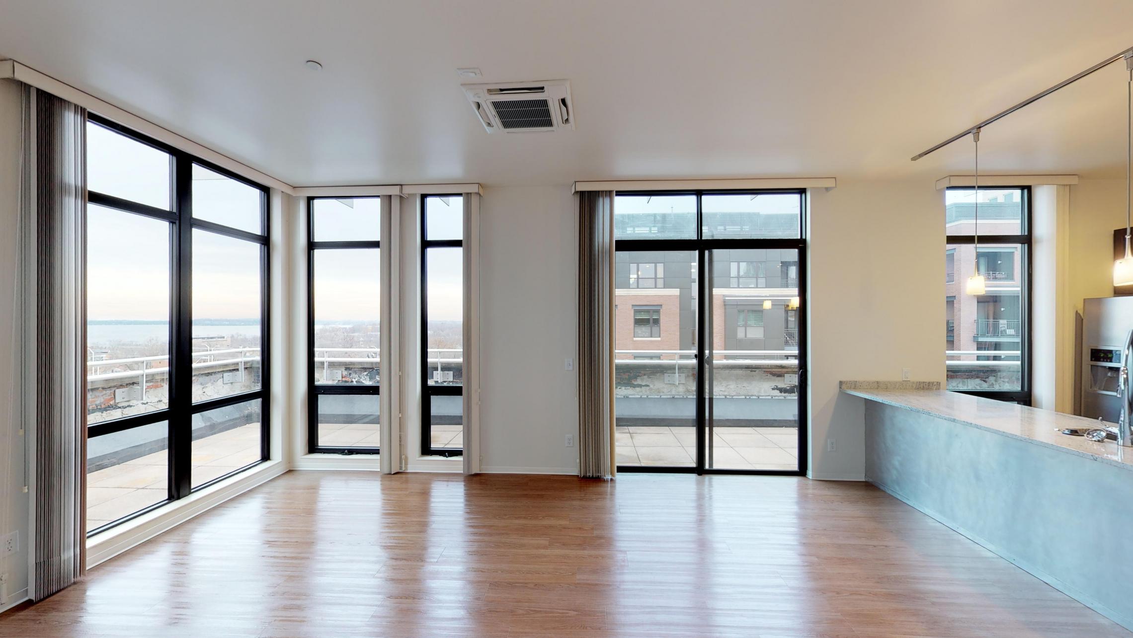 Capitol-Hill-Apartment-501-Two-Bedroom-Corner-Terrace-Lake-Capitol-Square-Downtown-Madison-Modern-Design-Lifestyle-Upscale-Luxury-Cats-Views-City-Bathroom-Storage-Kitchen