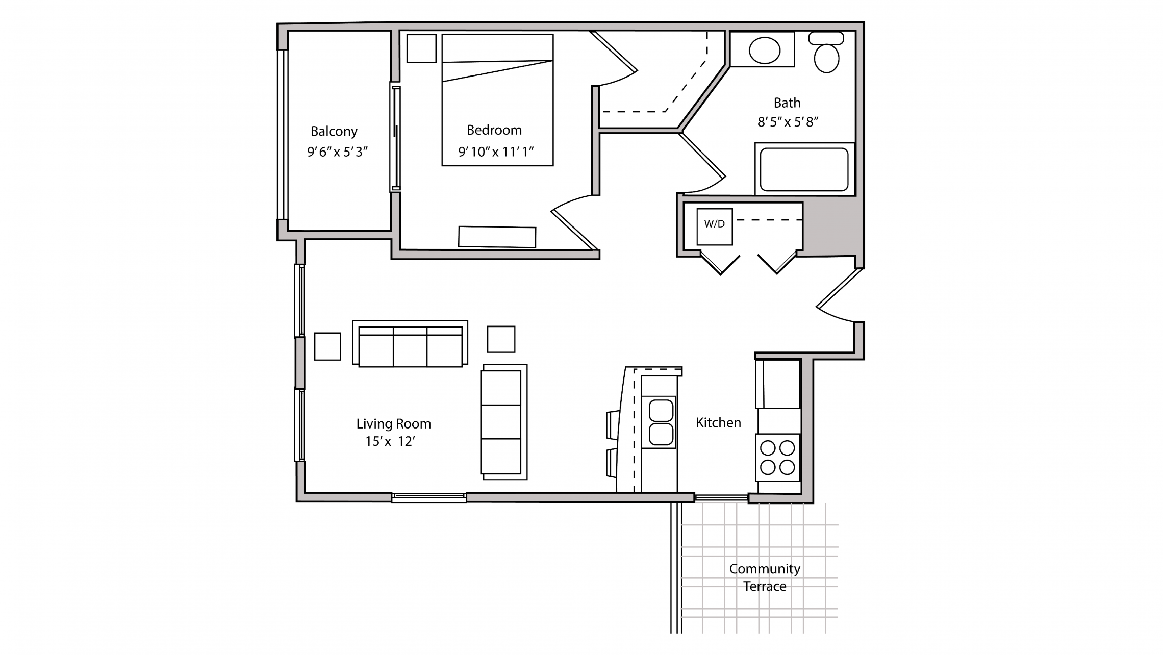 The Depot - Apartment 1-514-One-Bedroom-Downtown-Balcony-Madison-Fitness