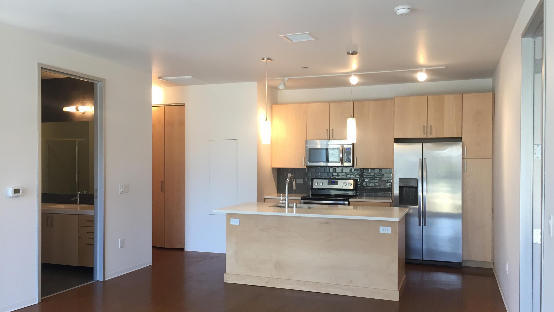 ULI Seven27 Apartment 222 - Living-Room-Kitchen-Tobacco-Lofts-View-Luxury-Modern-Upscale-Fitness-Lounge-Lifestyle-Downtwon-Madison-Courtyard-Lake