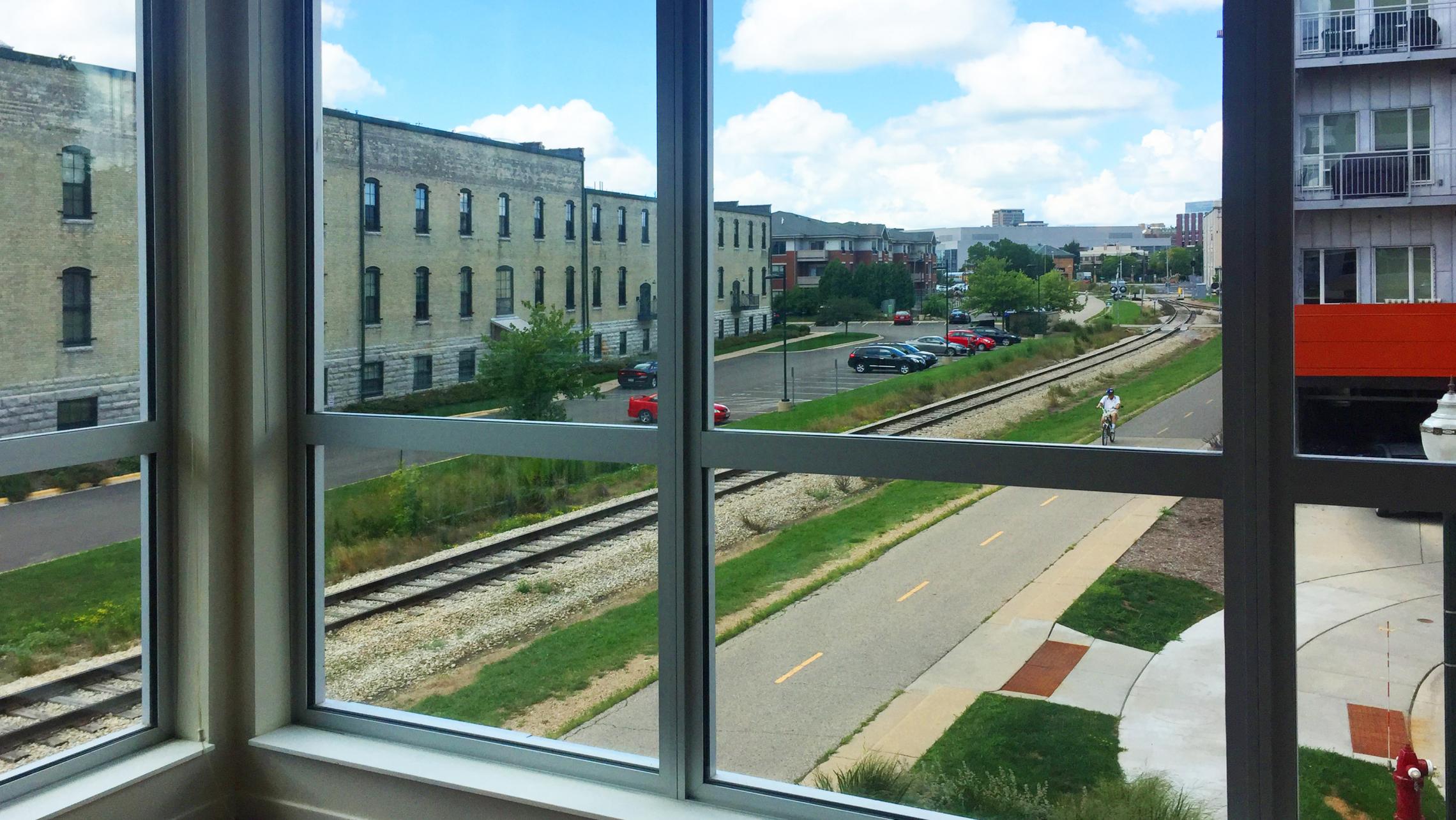 Nine-Line-at-The-Yards-Two-Bedroom-Apartment-214-Corner-Windows-Views-Stunning-Downtown-Madison-Bike-Path-Capitol-Lake-Modern-Upscale-Fitness-Gym-Dogs-Cats-Balcony-Patio