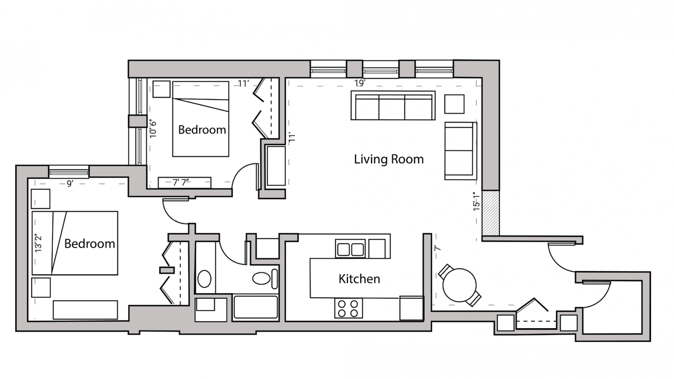 ULI Lincoln School 101 - Two Bedroom, One Bathroom