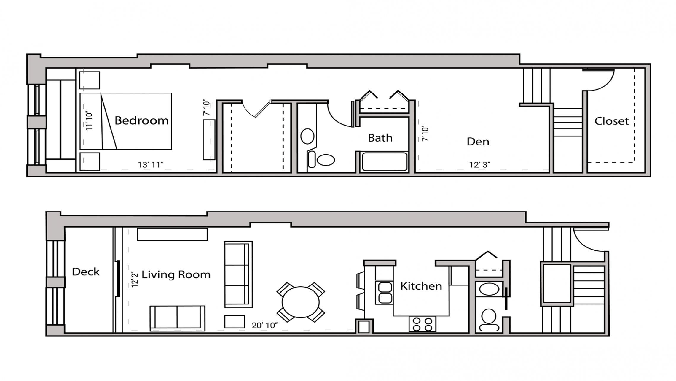 ULI Lincoln School 202 - One Bedroom Plus Den, One and  Half Bathroom