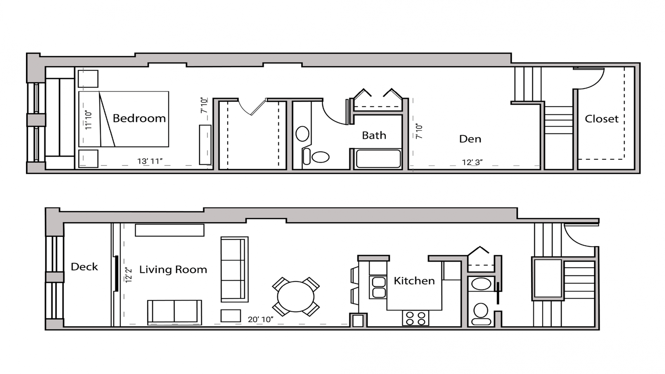 ULI Lincoln School 204 - One Bedroom Plus Den, One and  Half Bathroom