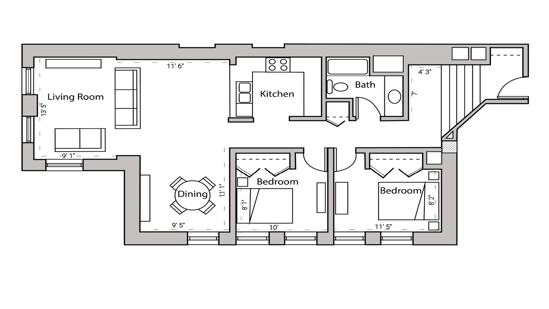 ULI Lincoln School 206 - Two Bedroom, One Bathroom