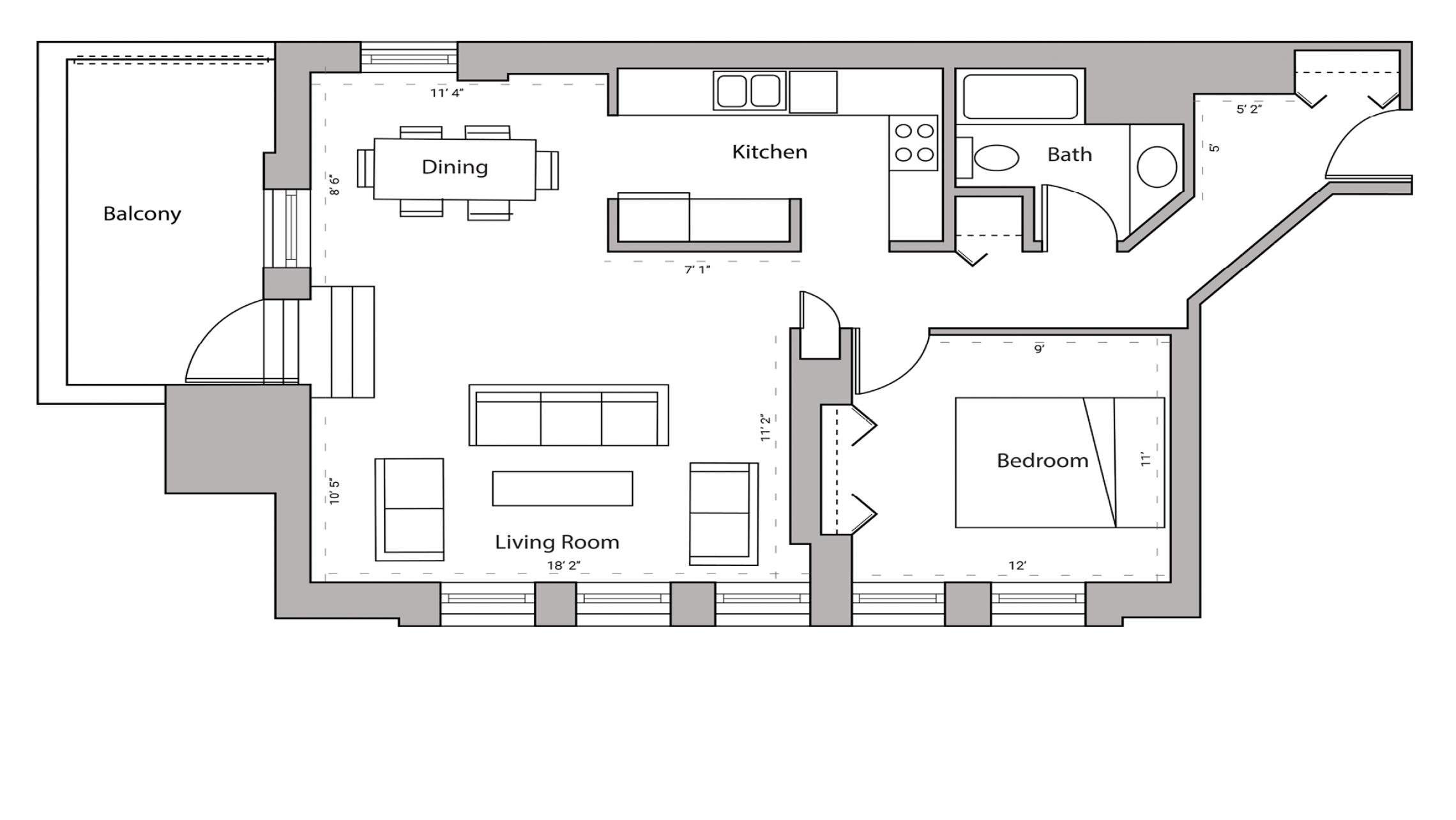 ULI Lincoln School 304 - One Bedroom, One Bathroom