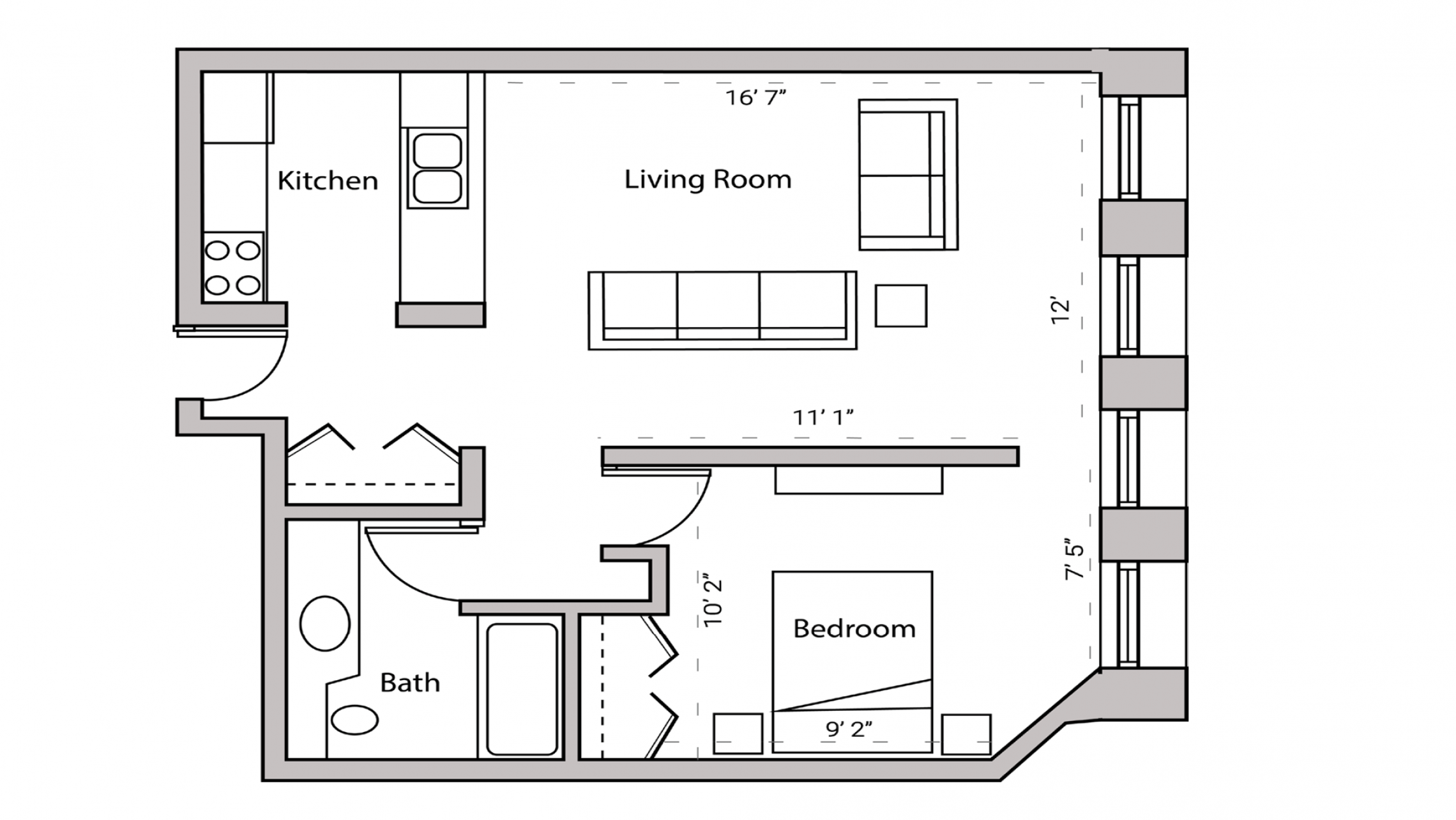 ULI Lincoln School 307 - One Bedroom, One Bathroom