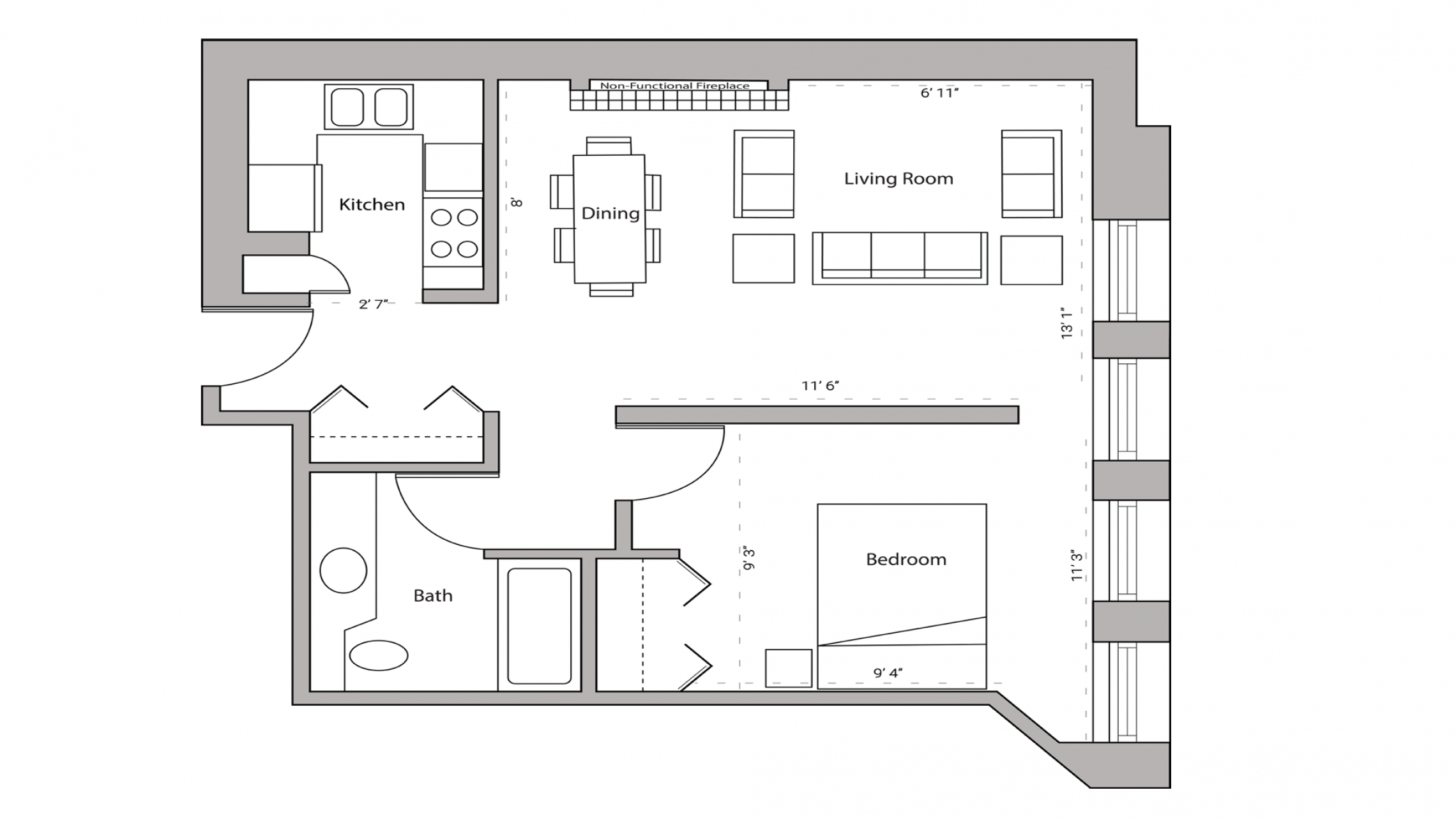 ULI Lincoln School 405 - One Bedroom, One Bathroom