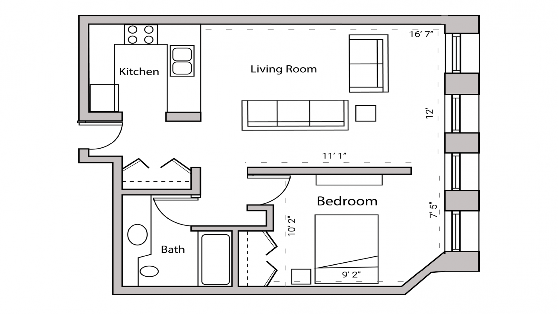 ULI Lincoln School 407 - One Bedroom, One Bathroom