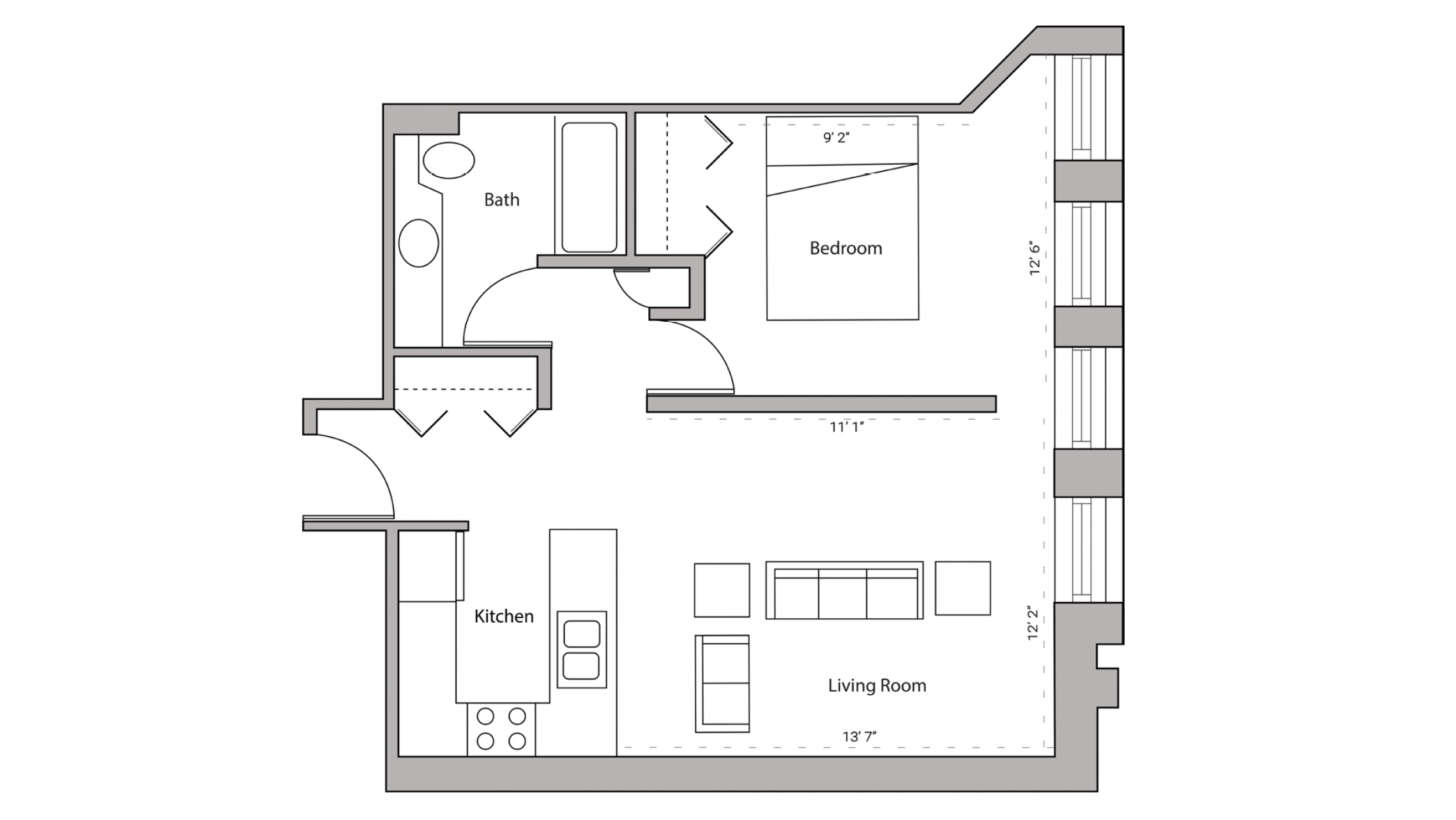 ULI Lincoln School 408 - One Bedroom, One Bathroom