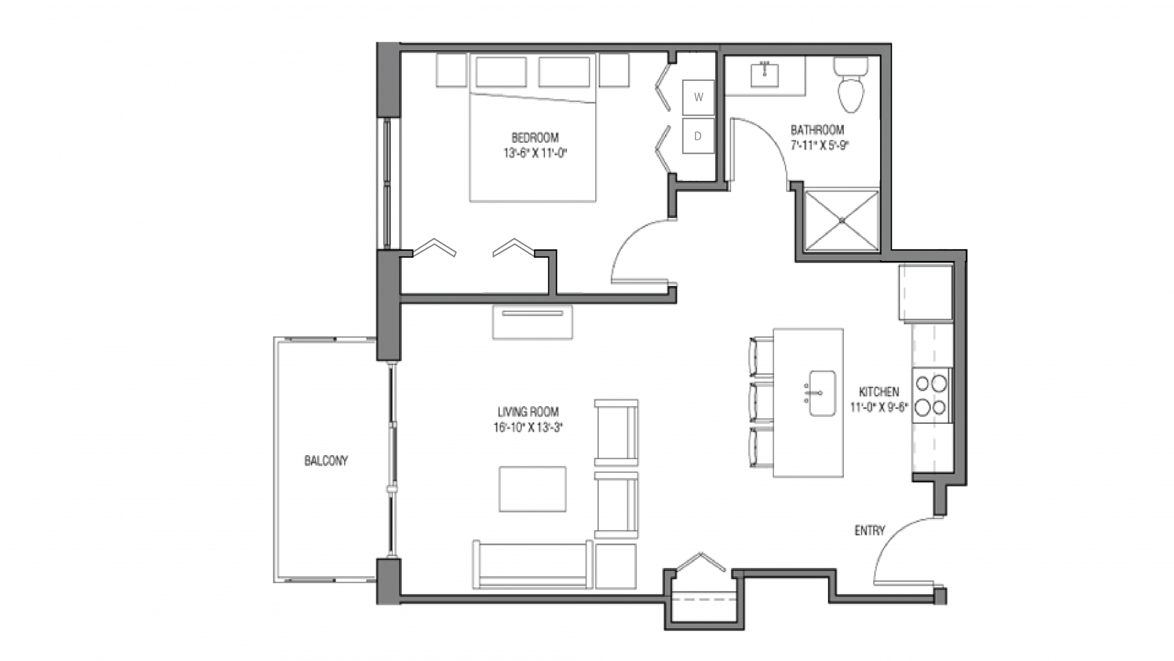 ULI Nine Line 217 - One Bedroom, One Bathroom