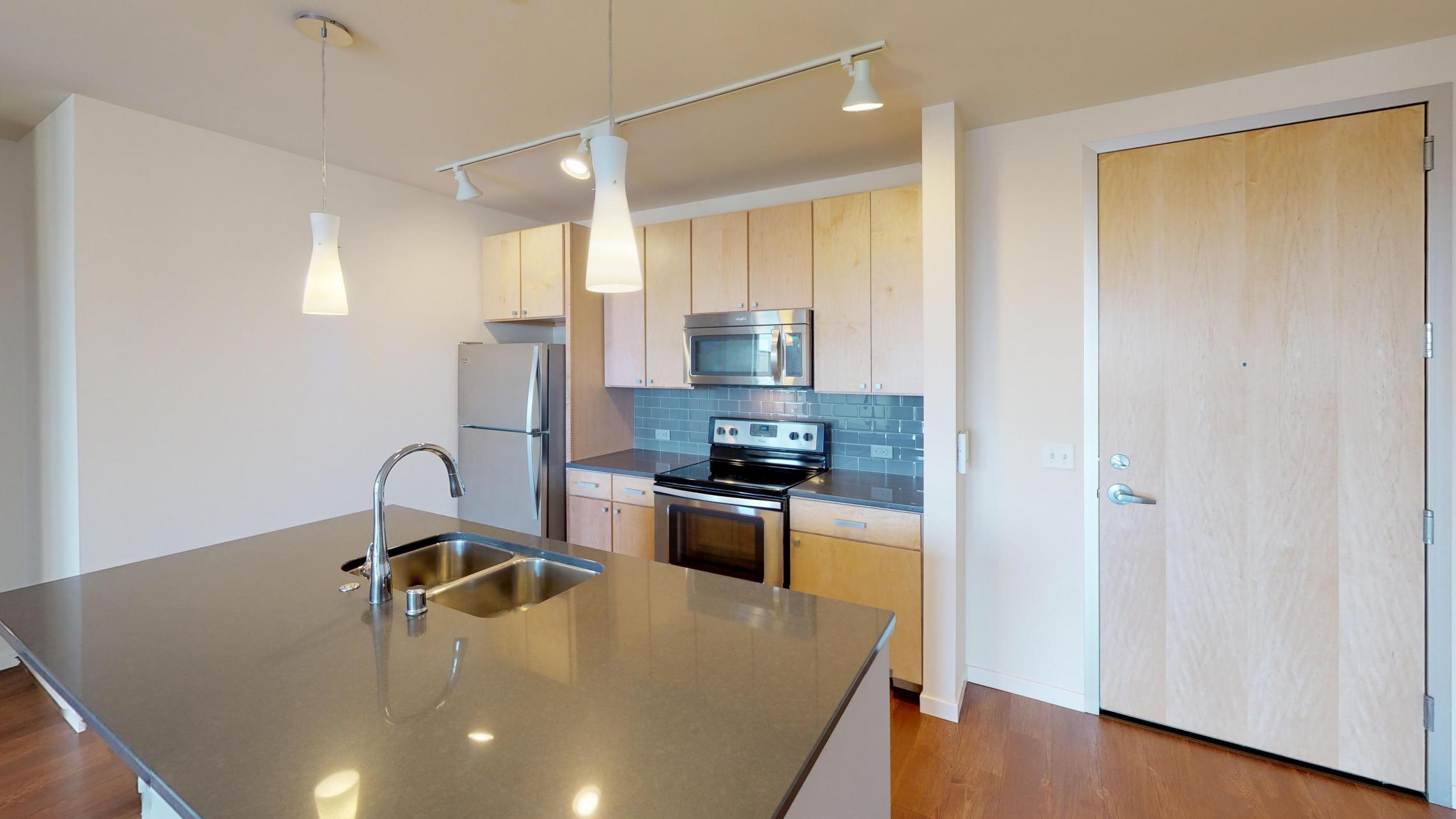 Nine-Line-Apartment-321-One-Bedroom-Kitchen-Living-Bathroom-Downtown-Madison-Lake-View-Bike-Path-Fitness-Sunny-Upscale-Modern-Design-Style-Balcony 
