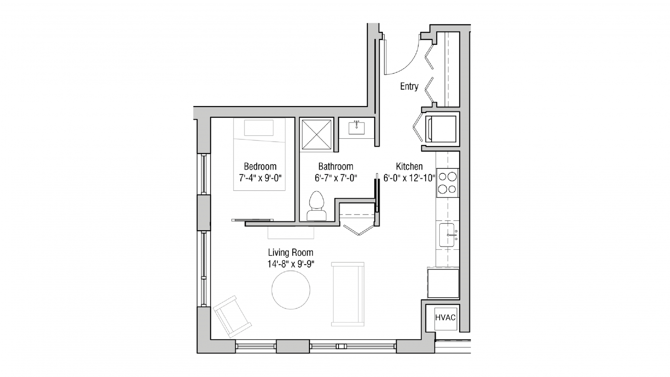 ULI Quarter Row 126 - Studio, One Bathroom