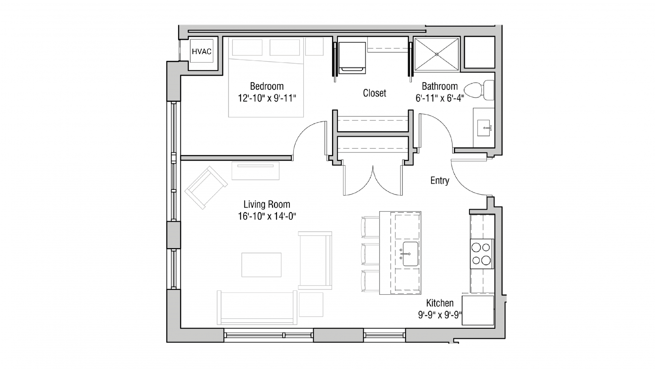 ULI Quarter Row 402 - One Bedroom, One Bathroom
