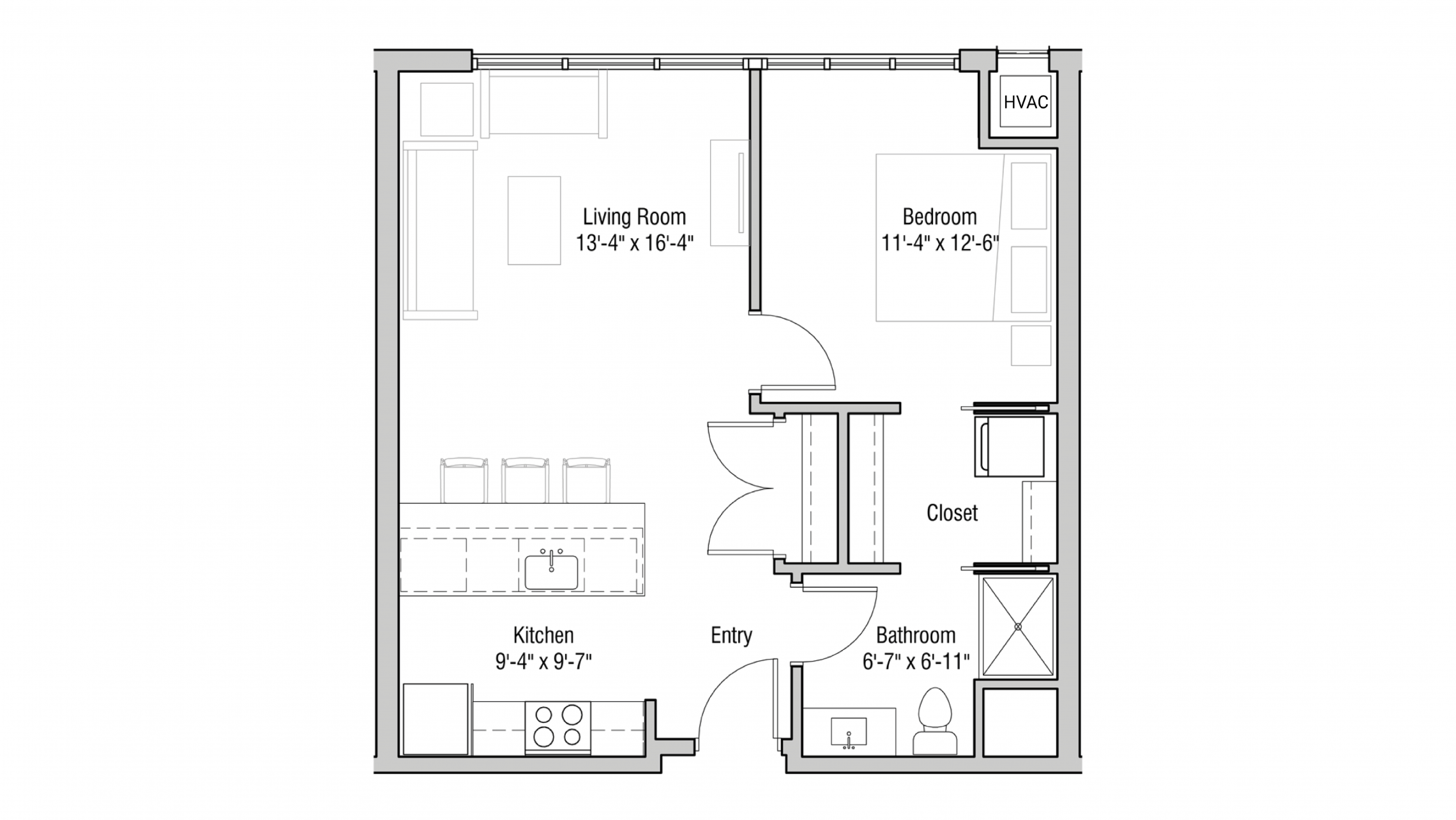 ULI Quarter Row 323 - One Bedroom, One Bathroom