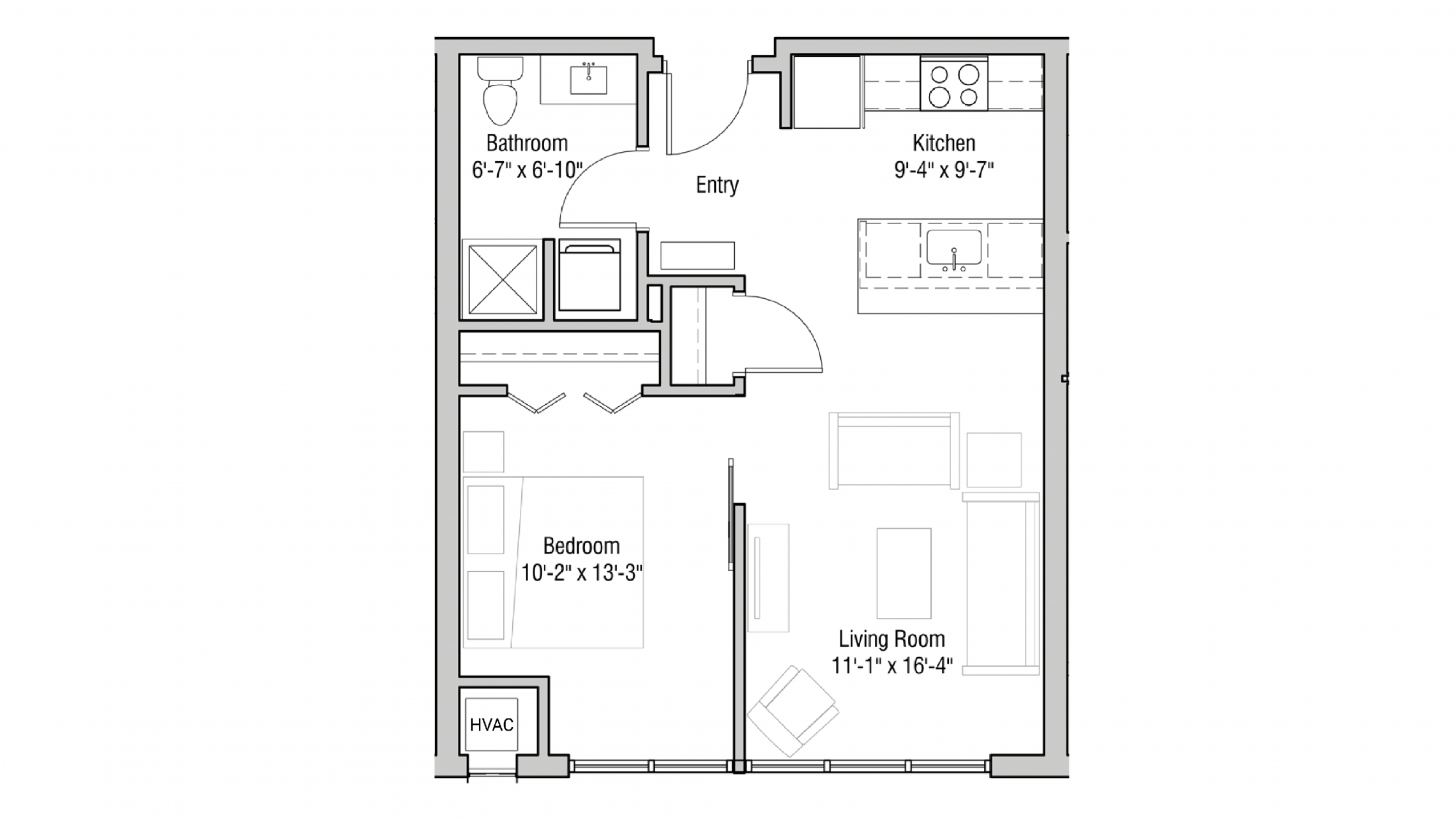 ULI Quarter Row 204 - One Bedroom, One Bathroom
