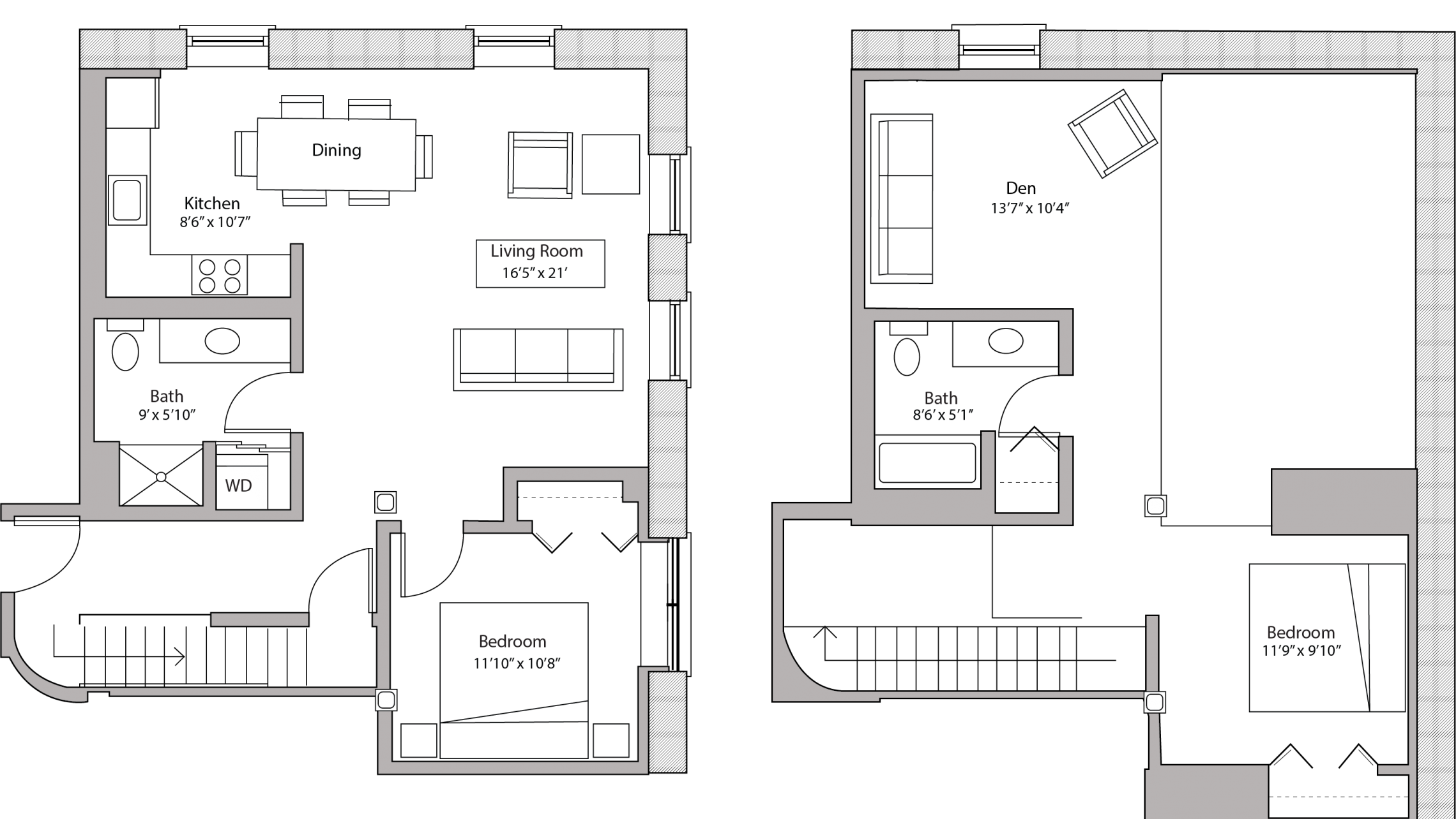 ULI Tobacco Lofts E201 - Two Bedroom Plus Den, Two Bathroom