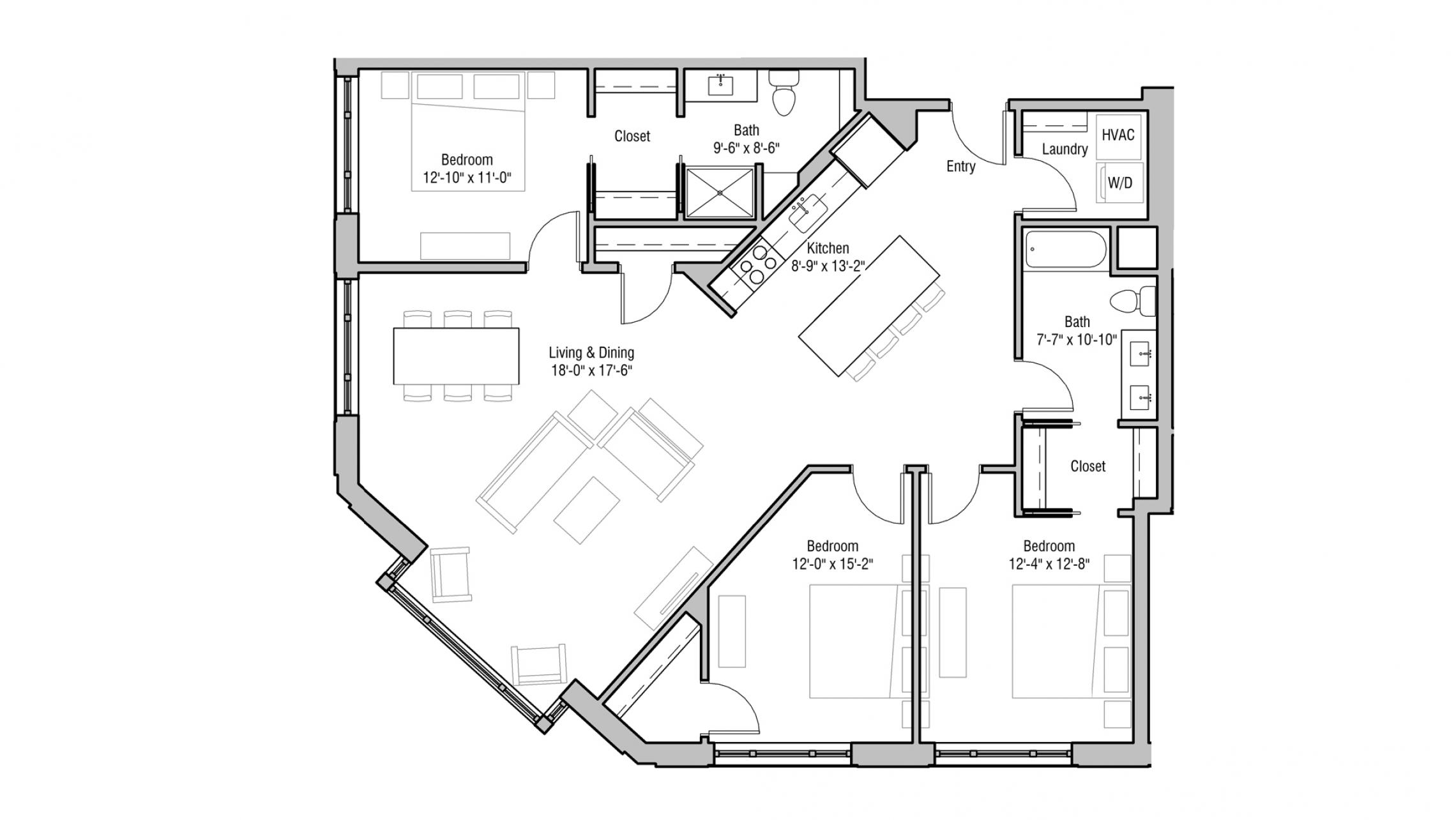 ULI 1722 Monroe 219 - Three Bedroom, Two Bathroom