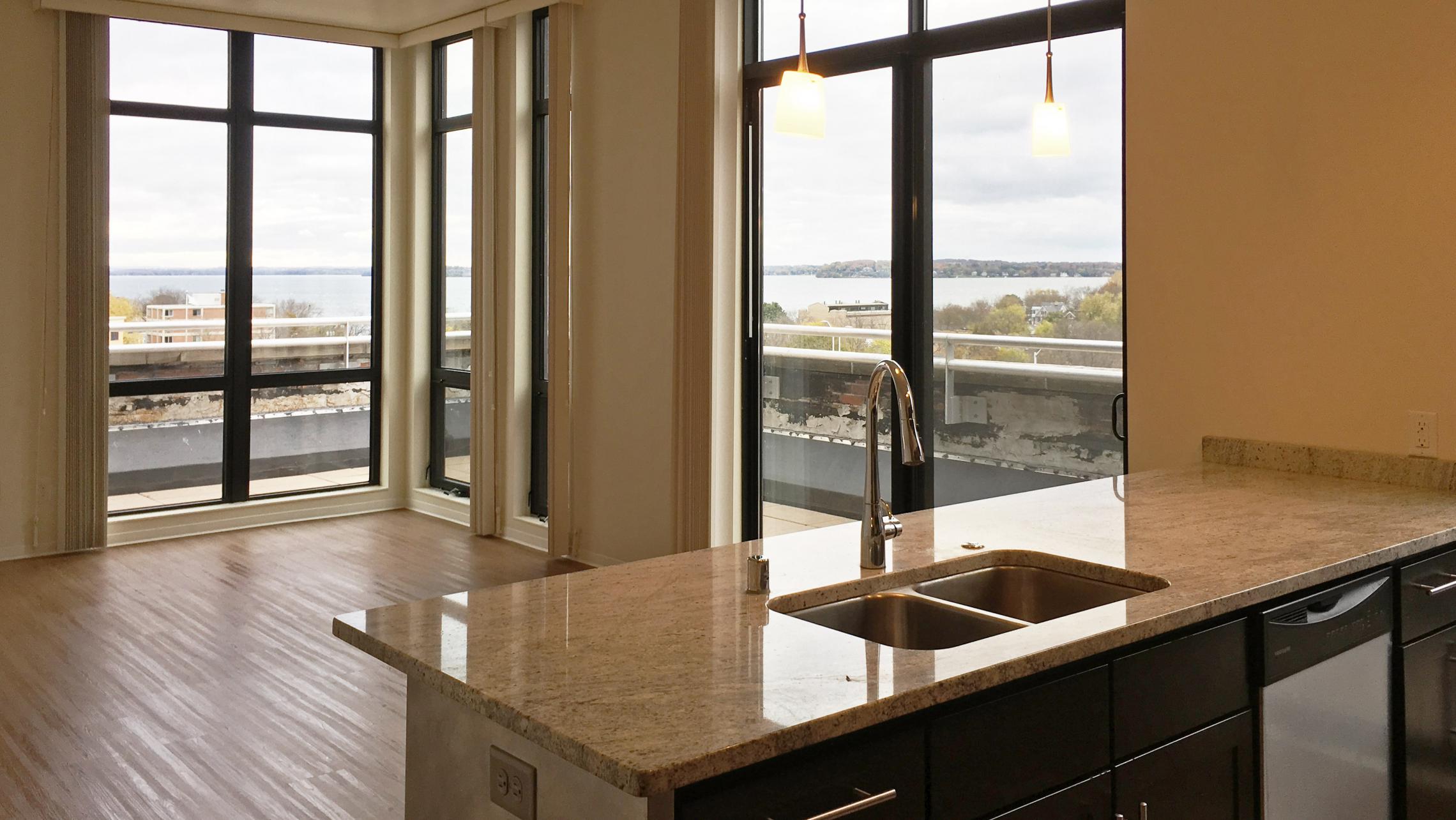 ULI Capitol Hill - Living Room with Lake Mendota View