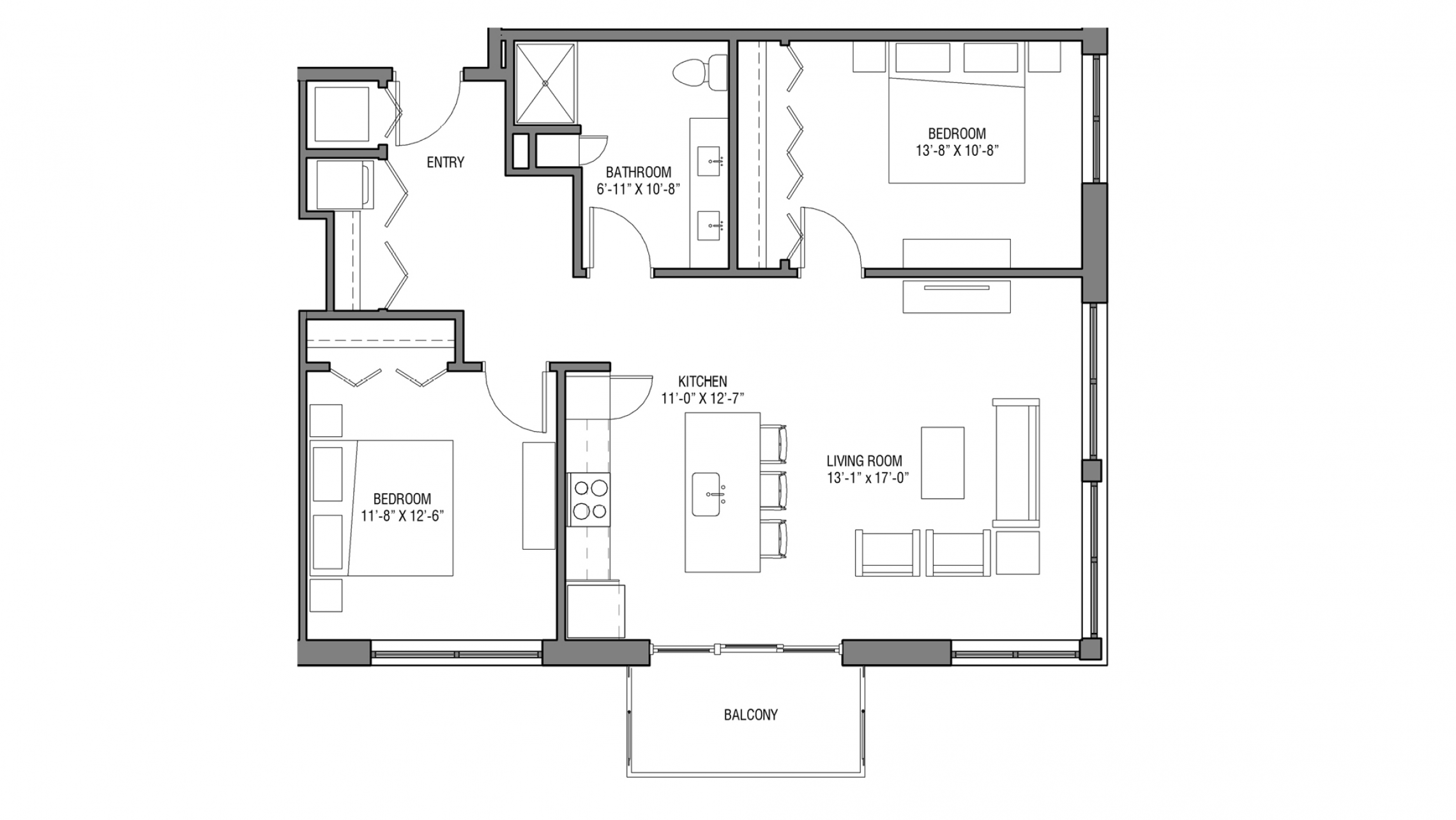 ULI Nine Line 205 - Two Bedroom, One Bathroom