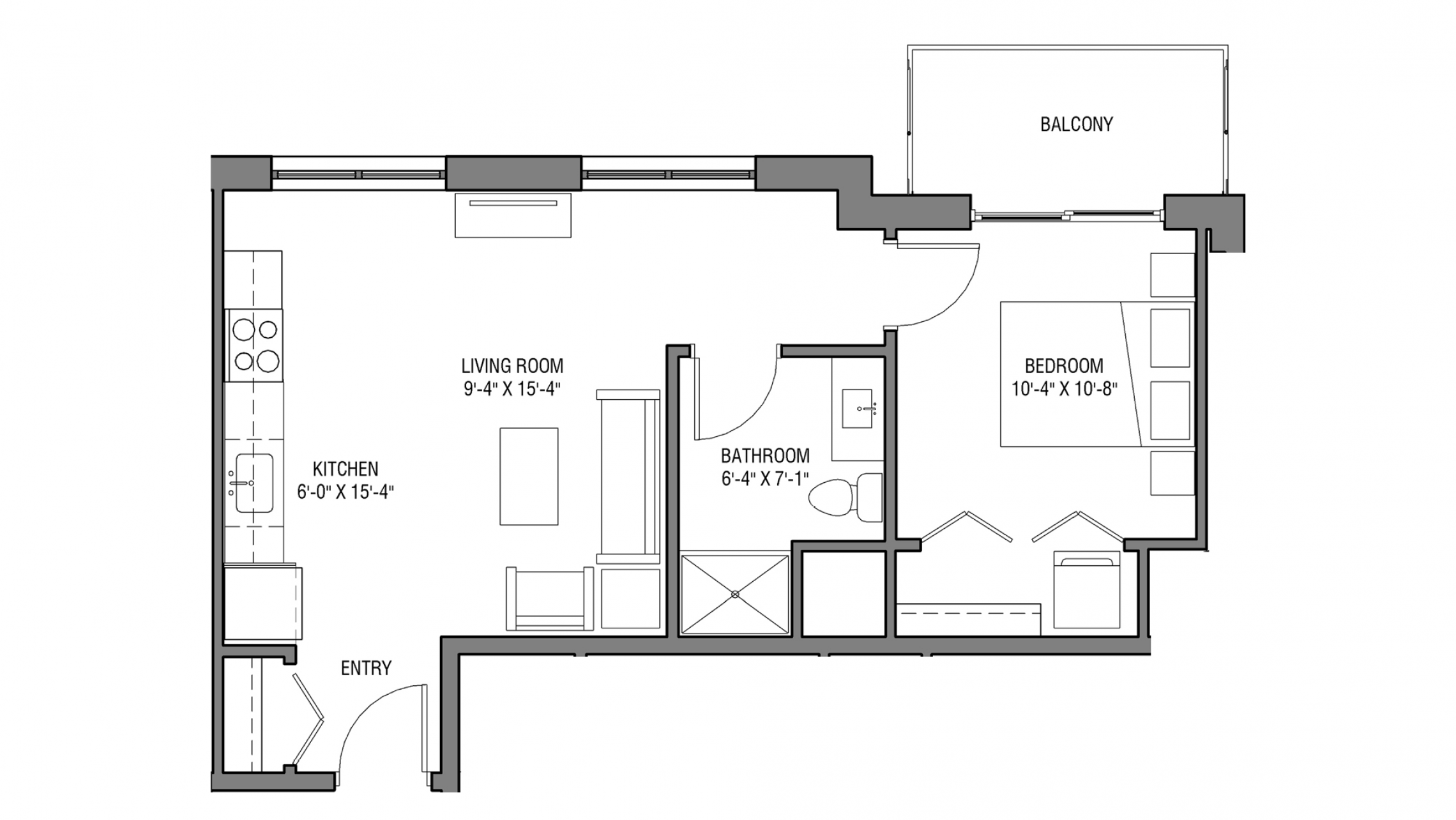 ULI Nine Line 212 - One Bedroom, One Bathroom