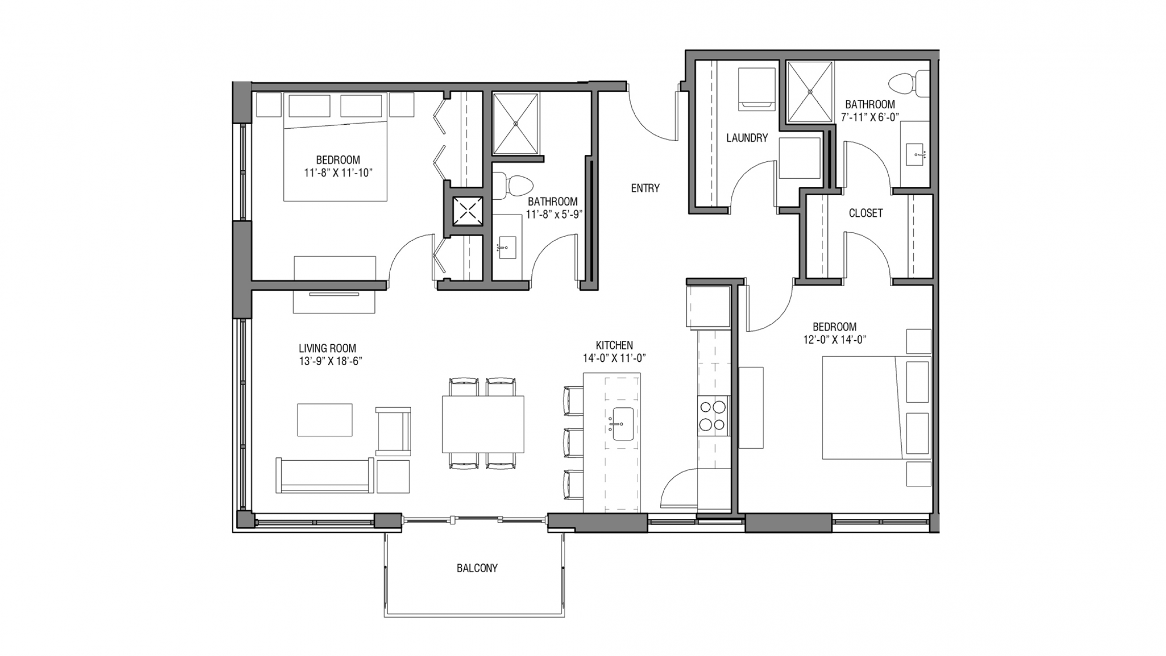 ULI Nine Line 214 - Two Bedroom, Two Bathroom