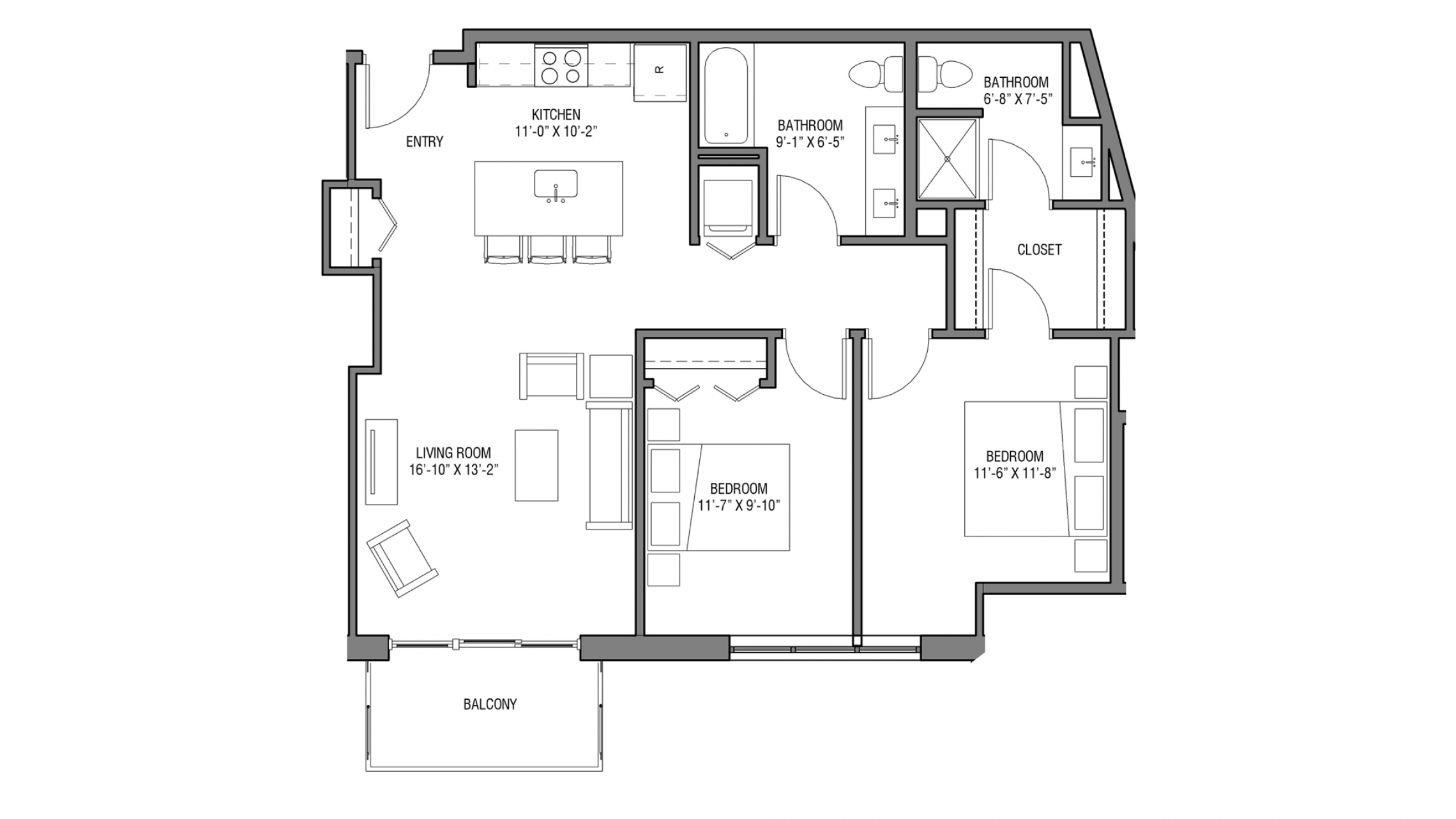 ULI Nine Line 215 - Two Bedroom, Two Bathroom