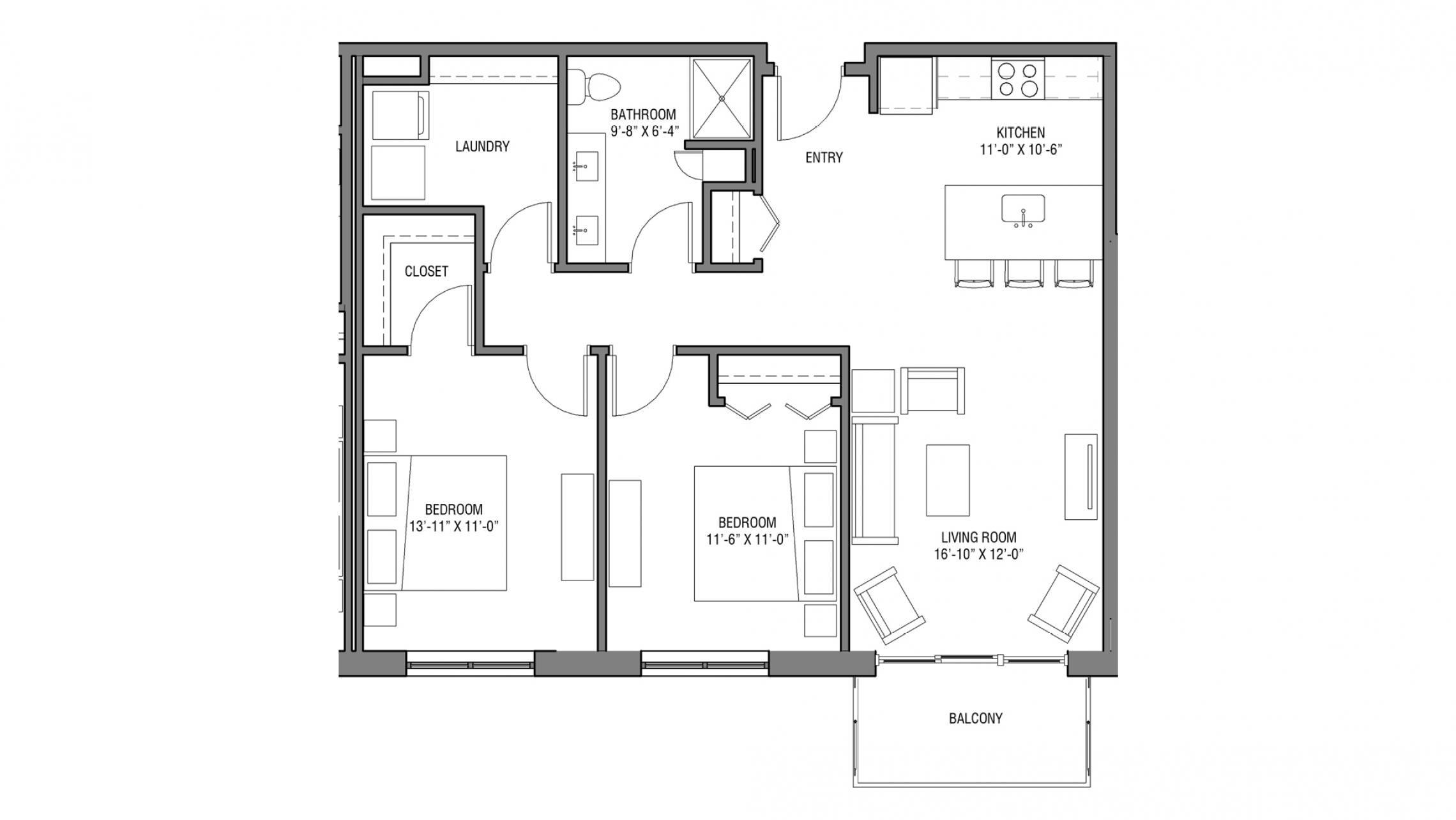 ULI Nine Line 223 - One Bedroom, One Bathroom