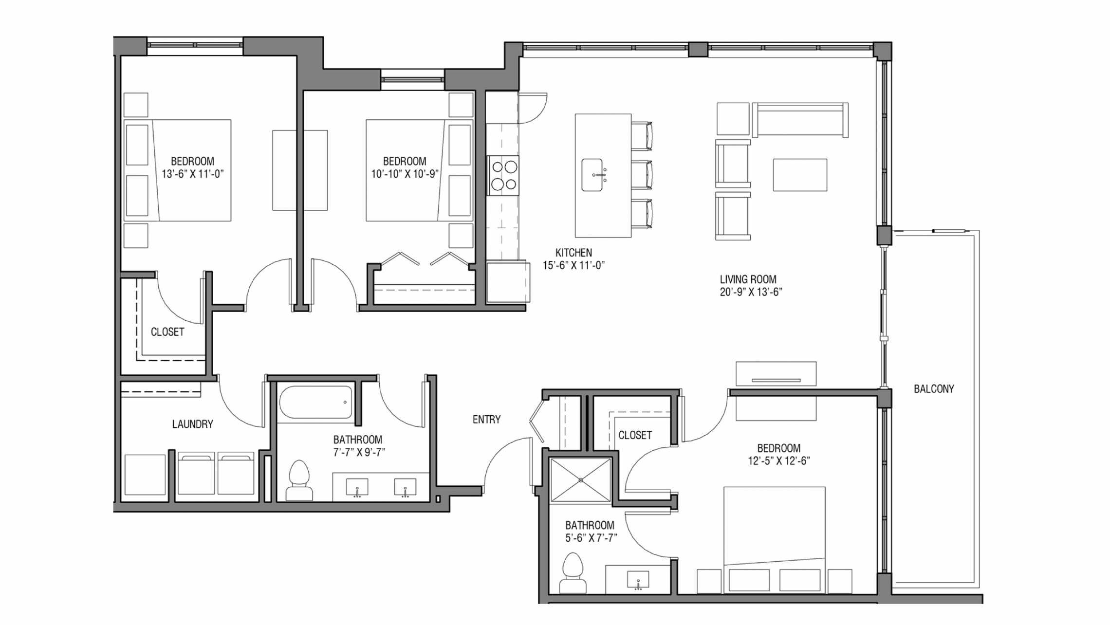 ULI Nine Line 225 - Three Bedroom, Two Bathroom