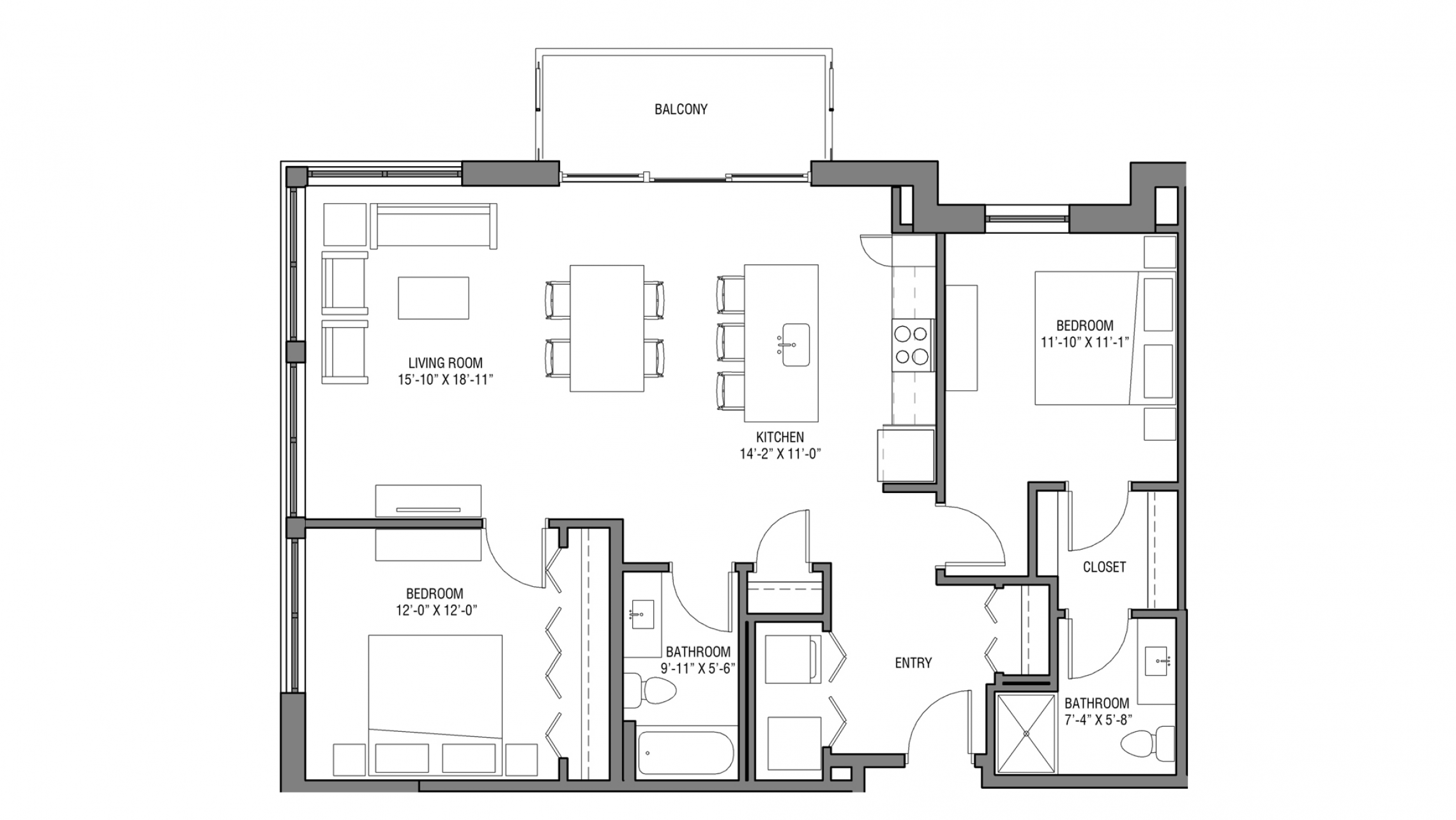 ULI Nine Line 226 - Two Bedroom, Two Bathroom