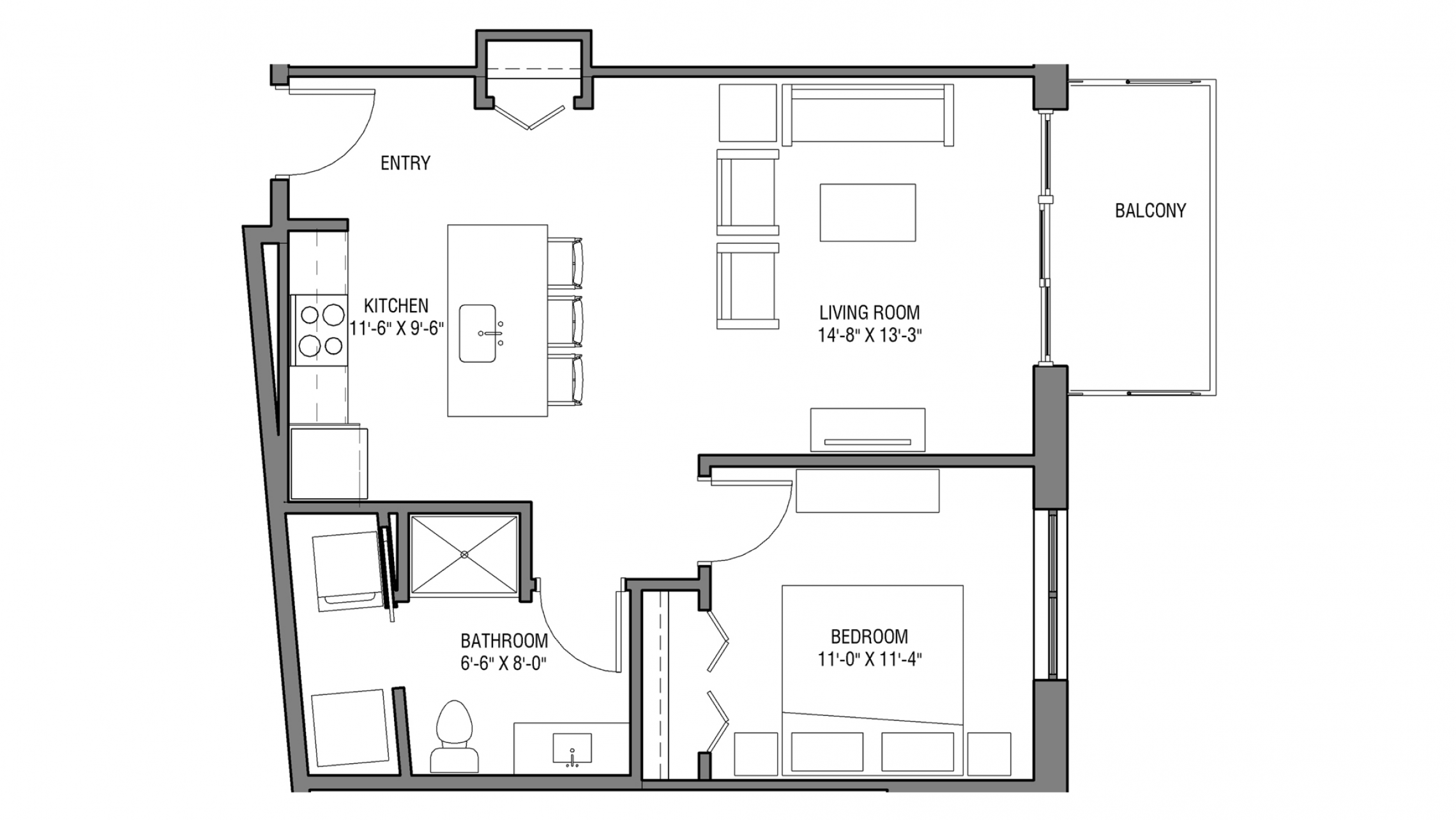 ULI Nine Line 307 - One Bedroom, One Bathroom