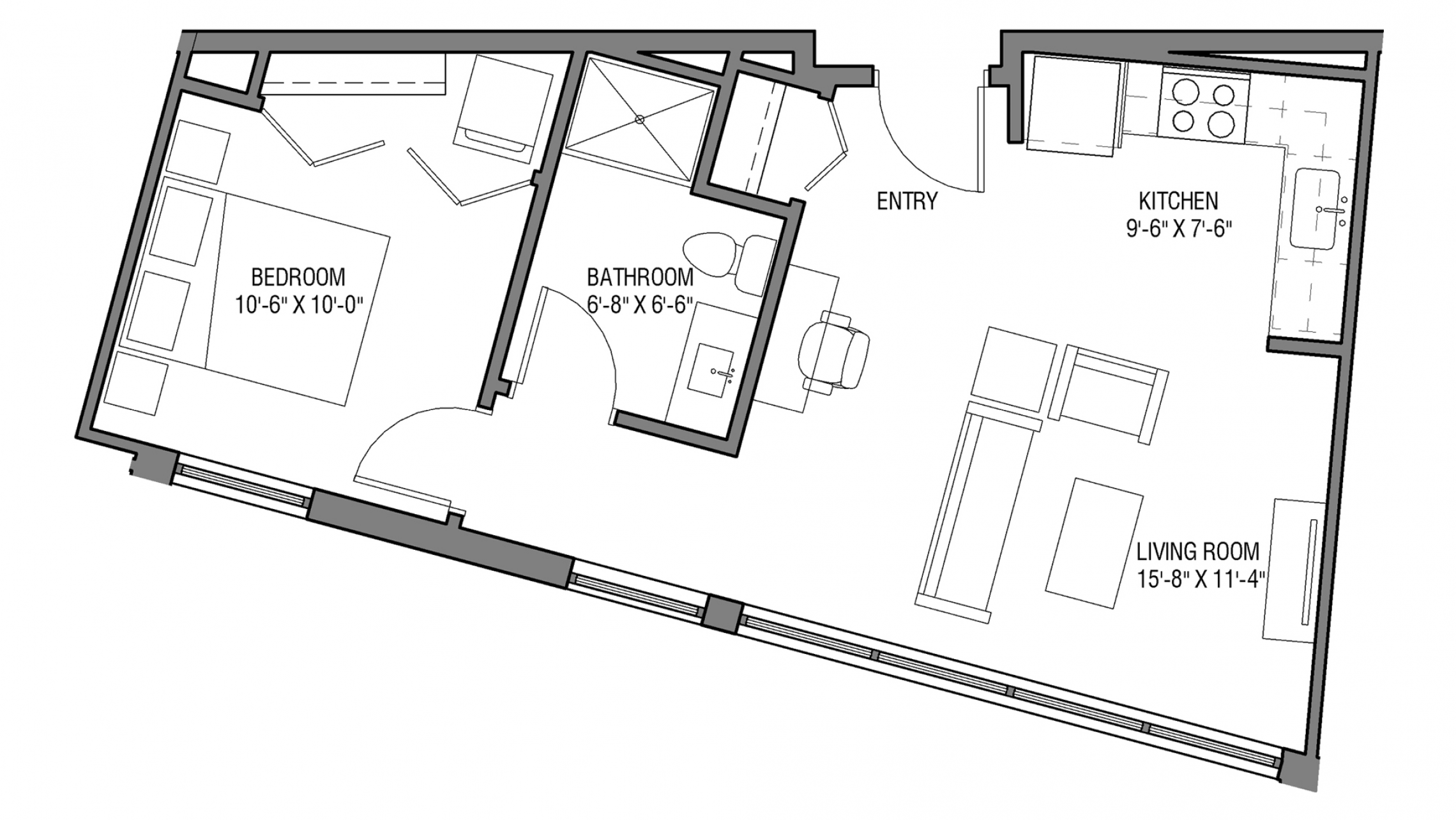 ULI Nine Line 409 - One Bedroom, One Bathroom