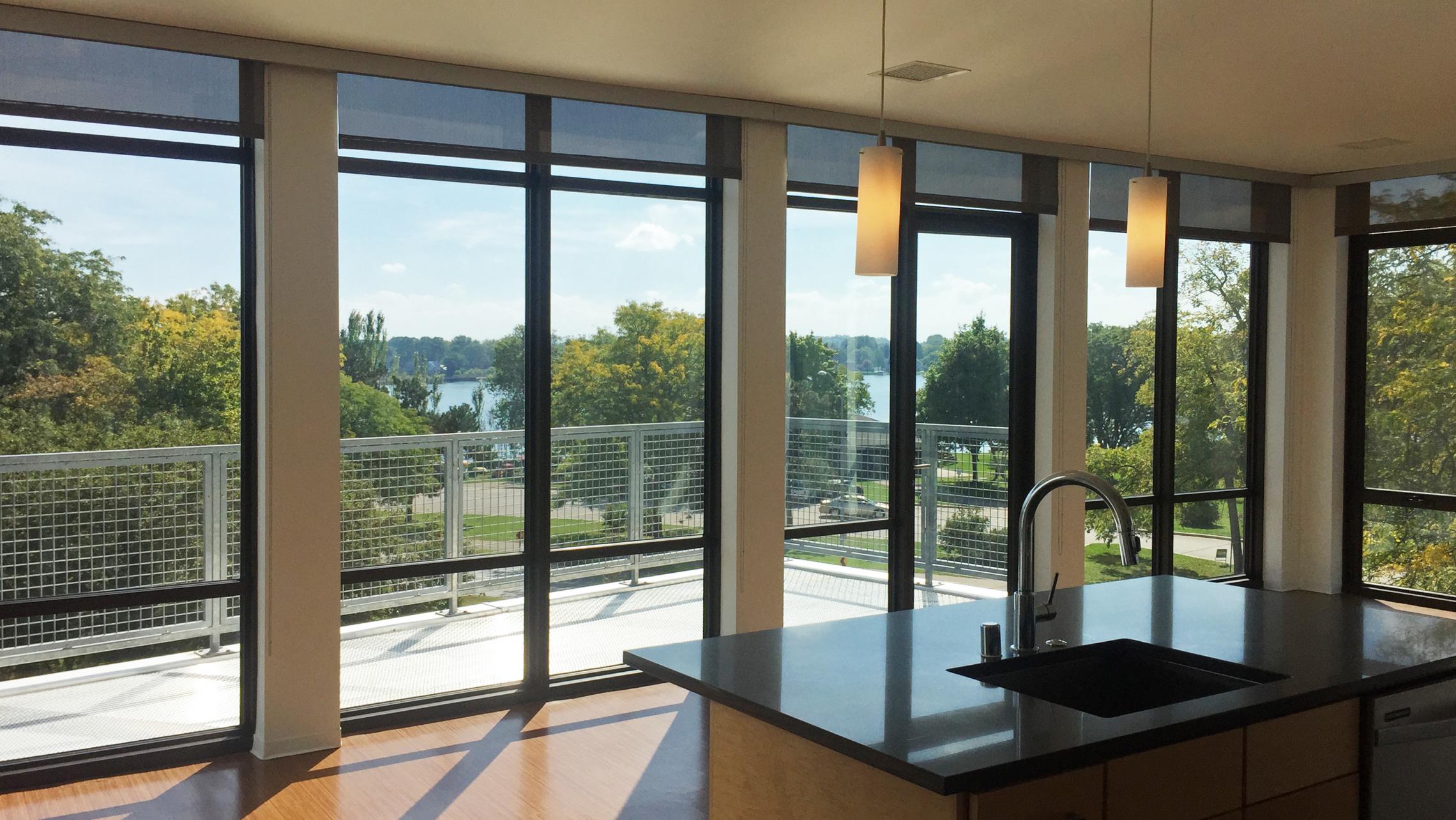 ULI Seven27 Apartment 302 - Living Room with Lake Monona View