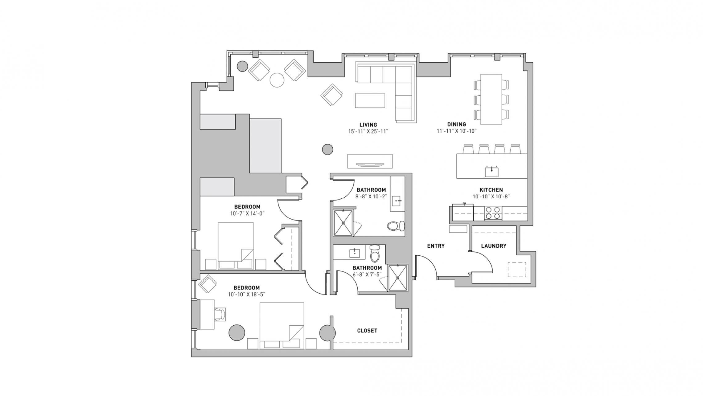 ULI The Pressman 201 - Two Bedroom, Two Bathroom