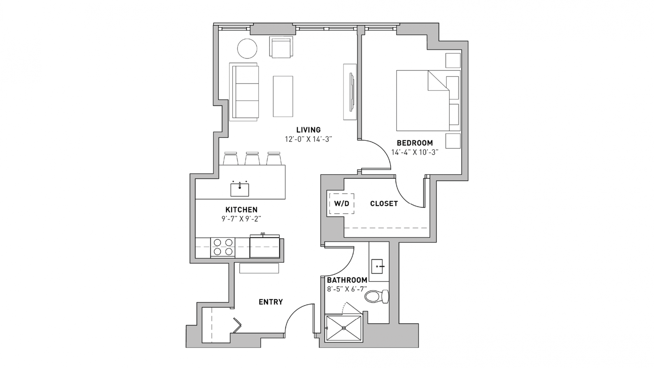 ULI The Pressman 205 - One Bedroom, One Bathroom